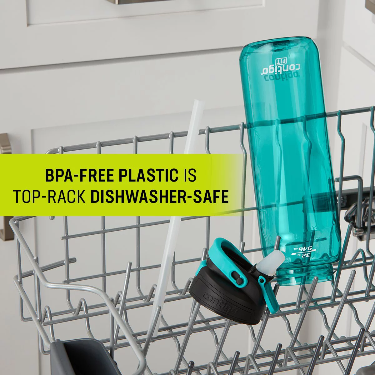 Contigo Fit, Plastic Water Bottle, Autospout Lid, Surge, 32 fl oz.