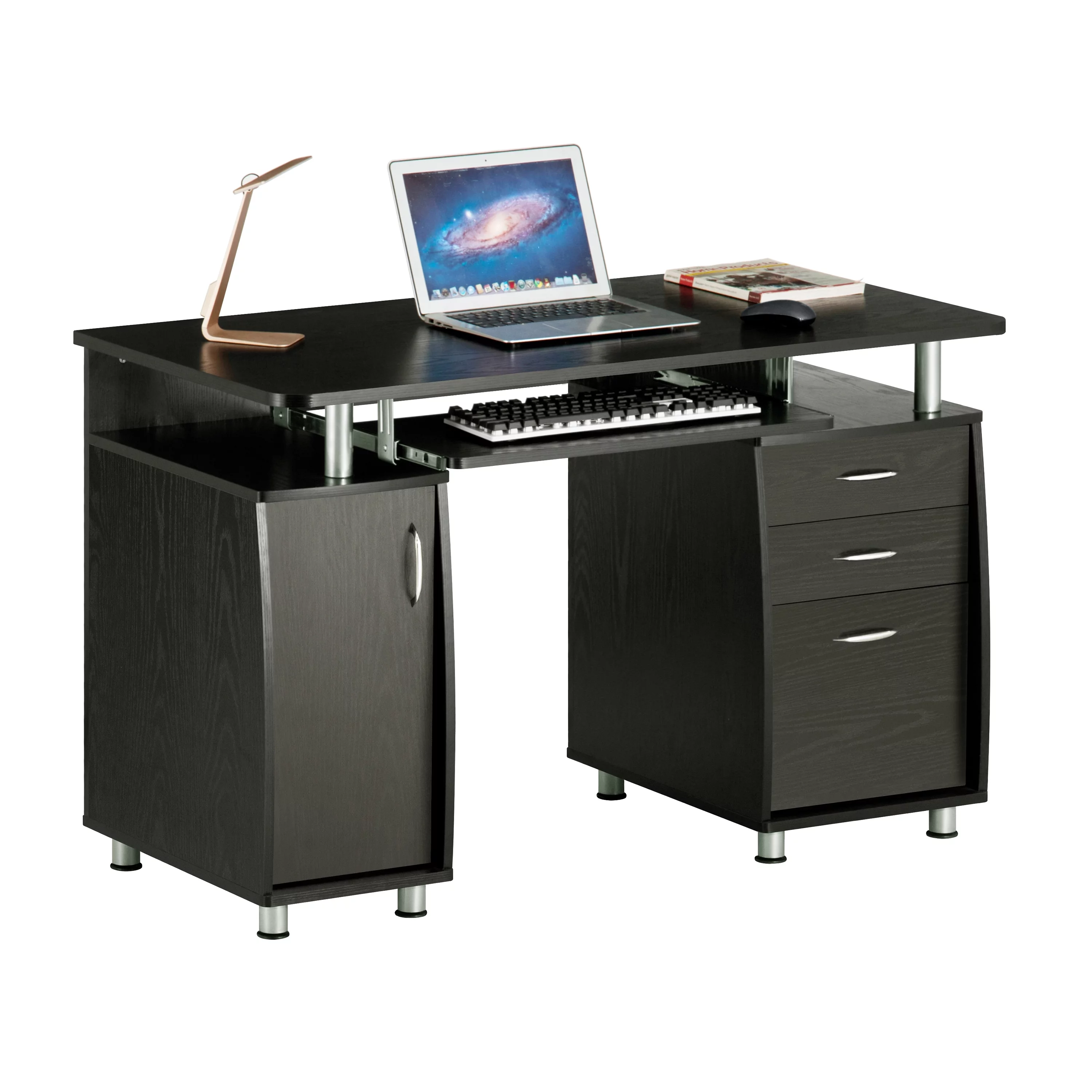 Techni Mobili Complete Adult Computer Workstation with Cabinet and Drawers, 30