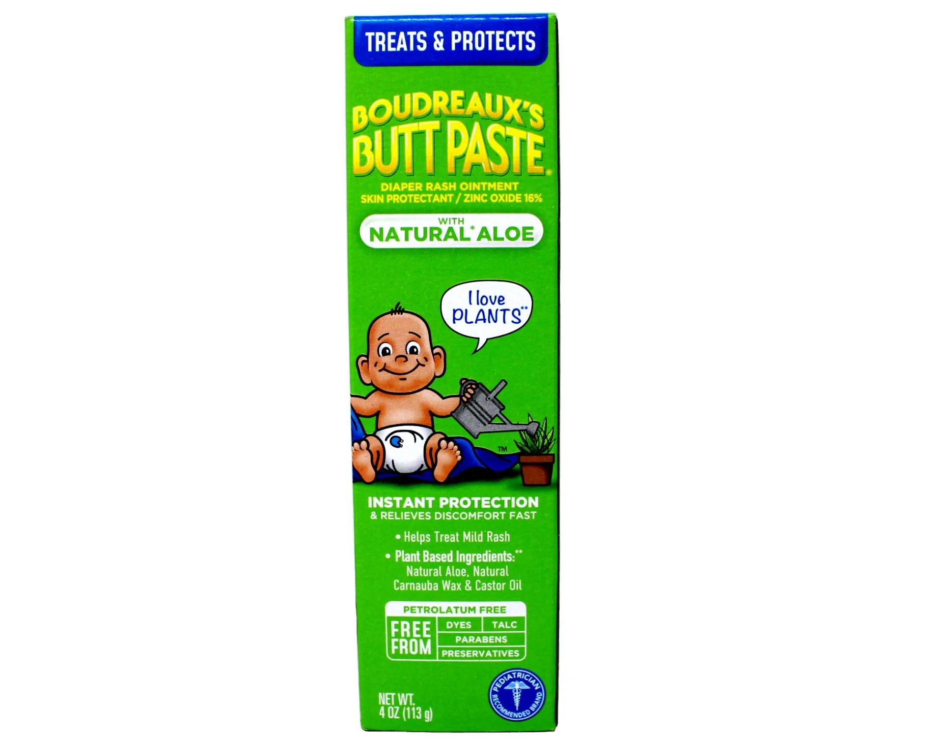 2 Pack - Boudreaux's Butt Paste with Natural* Aloe Diaper Rash Cream, Ointment for Baby, 4 oz Tube