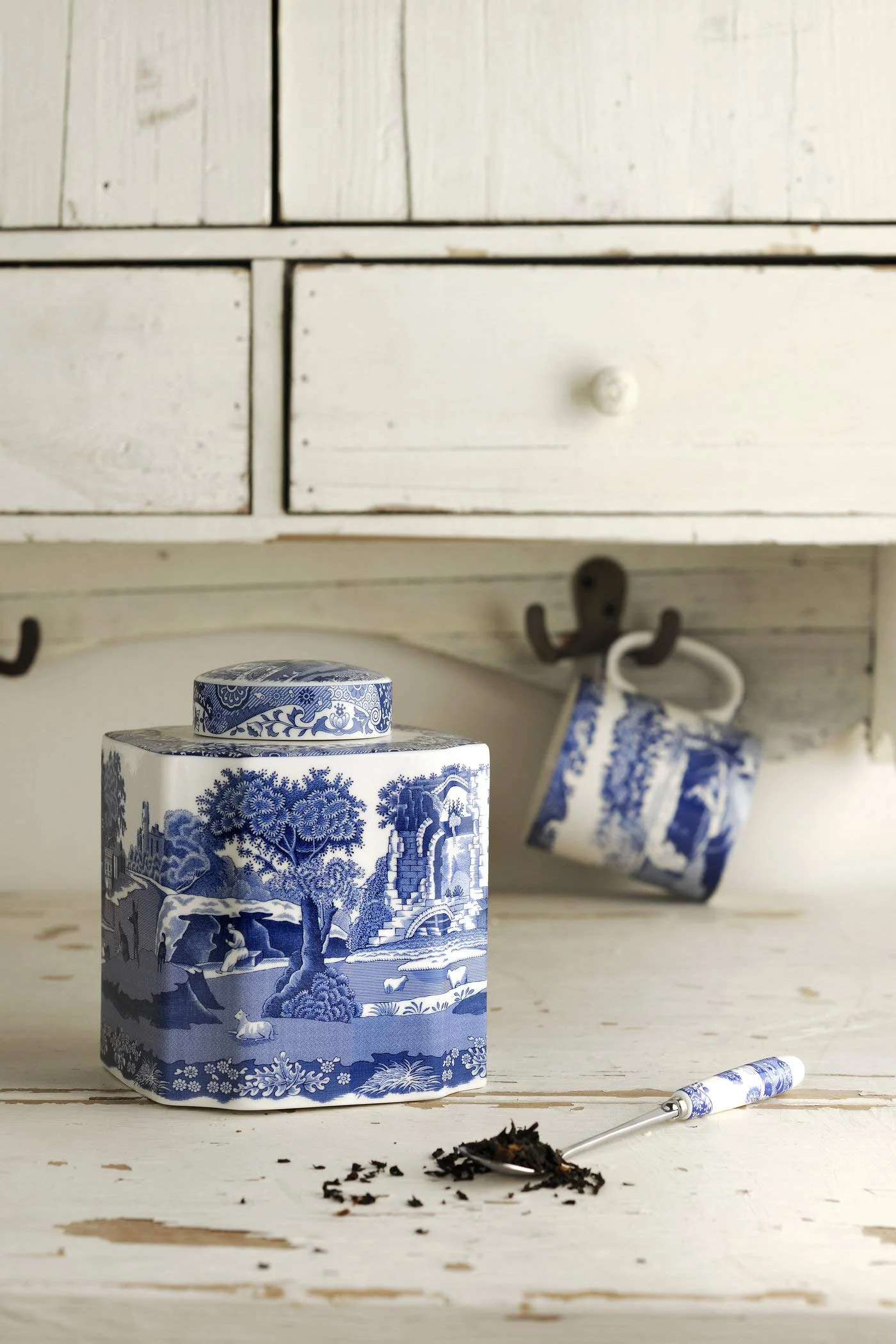 Spode Blue Italian Collection 6 in Teaspoons, Set of 6, Made of Stainless Steel