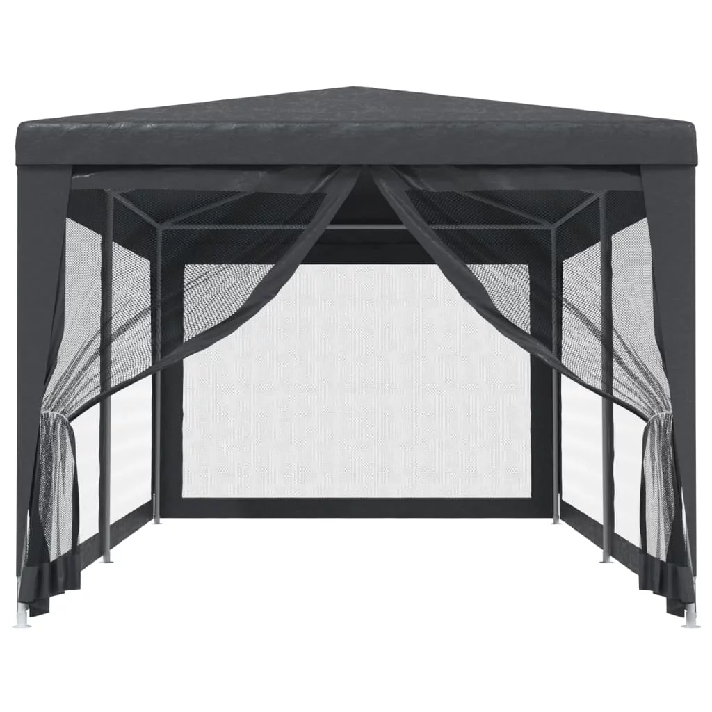 Anself Party Tent with 6 Mesh Sidewalls Anthracite 9.8'x19.7' HDPE