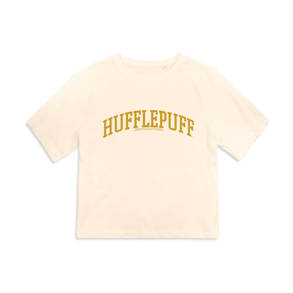 Harry Potter Hufflepuff Collegiate Women's Boxy Cropped T Shirt