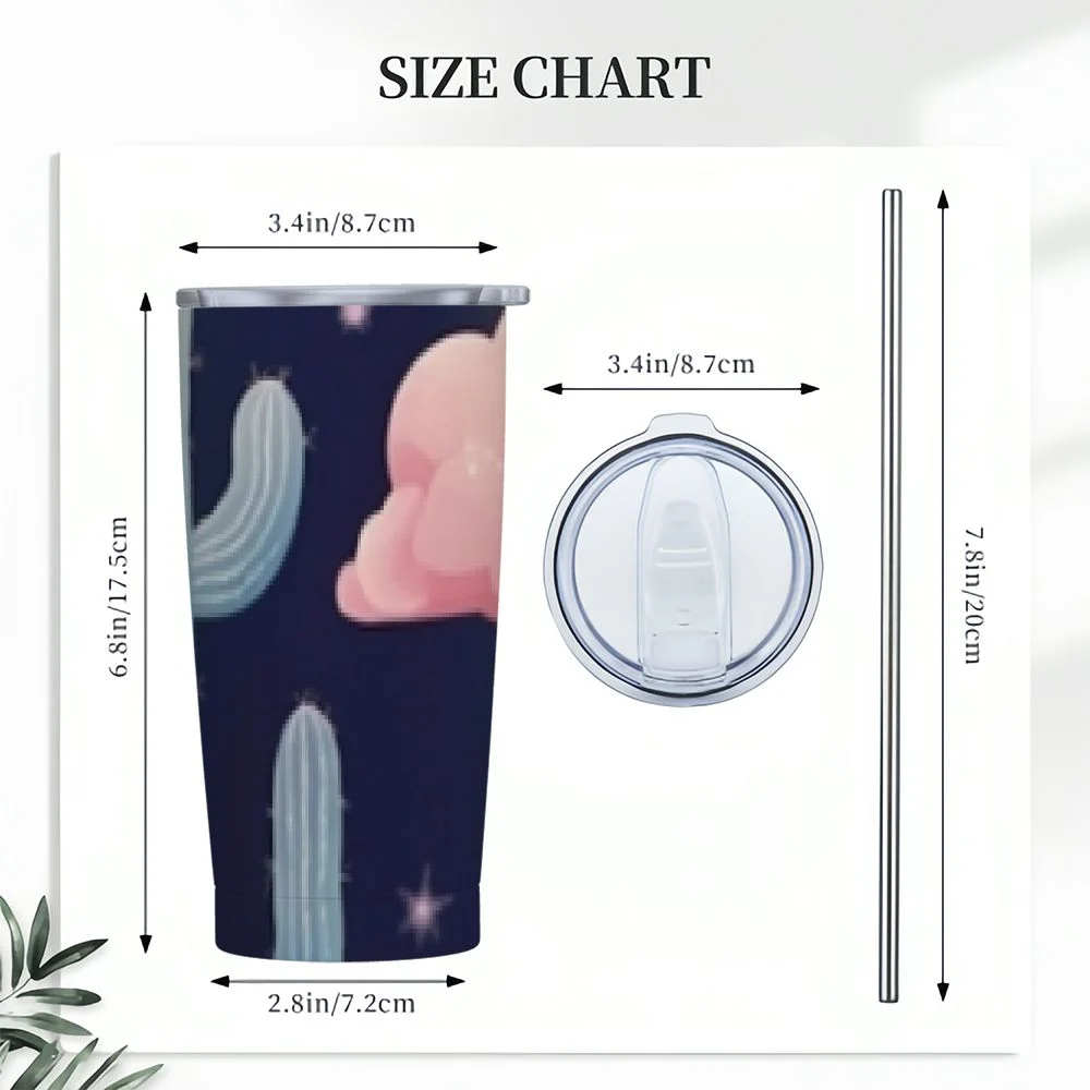 GOSMITH  Succulent Cactus Insulated Water Bottle, Stainless Steel Vacuum Double Walled Flask with Wide Mouth, Keeps Hot & Cold