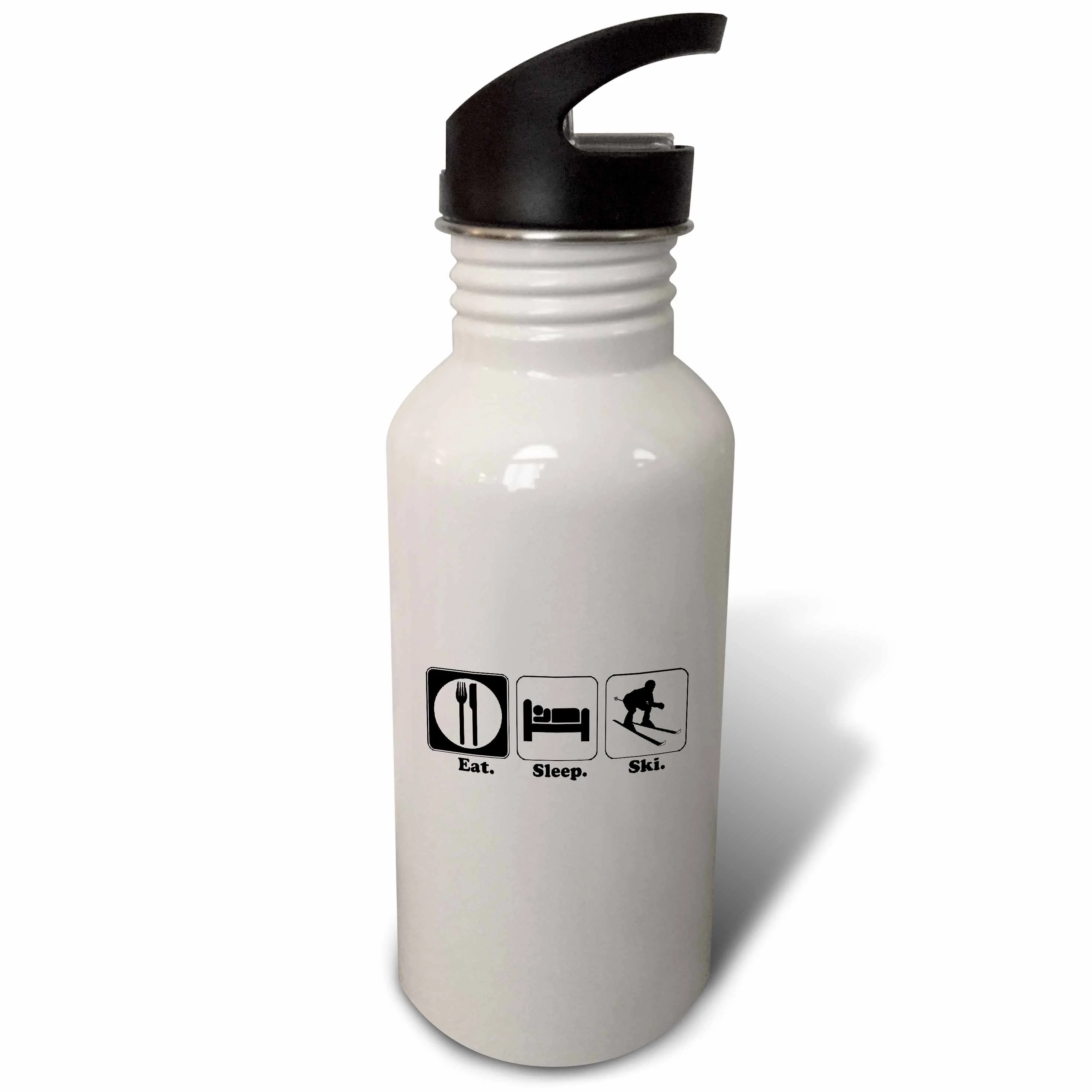 Funny Hobby Lifestyle Design Eat Sleep Ski 21 oz Sports Water Bottle wb-116987-1