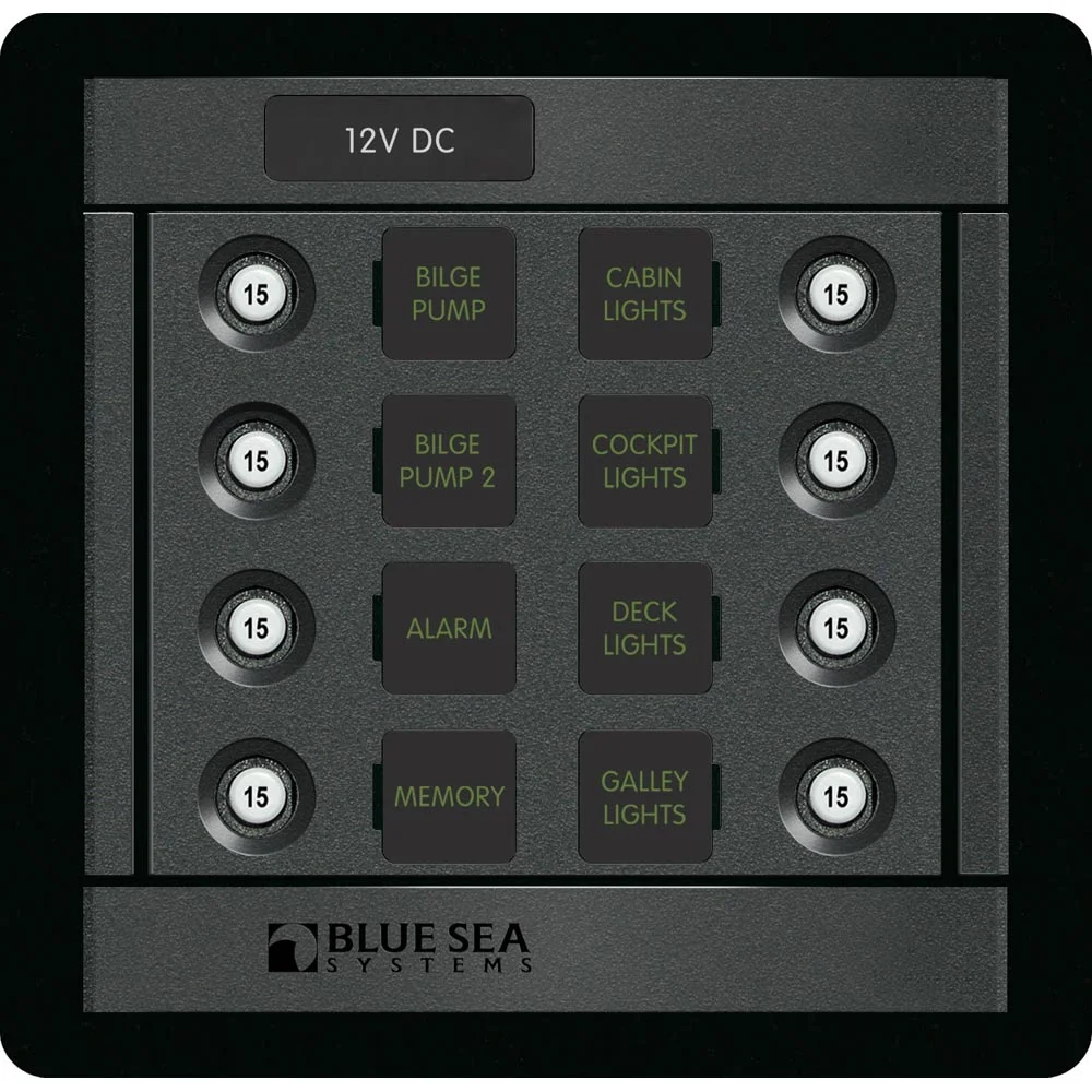 Blue Sea - 1450-BSS Panel 360 DC 8pos CLB S  (1EA)