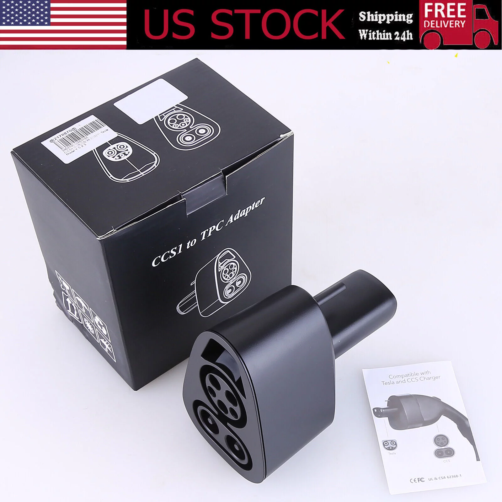 CCS 1 Fast Charging Adapter For Tesla Model 3/S/X/Y Up to 250KW DC Charger Combo