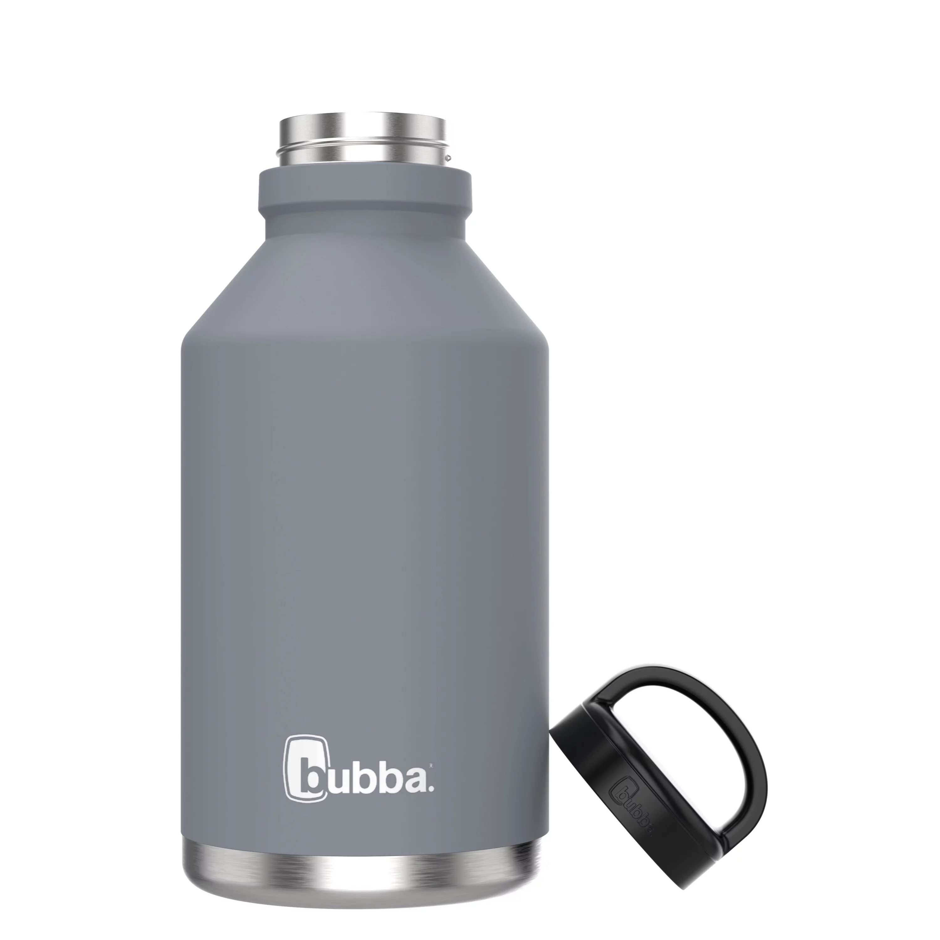 bubba Trailblazer Insulated Stainless Steel Growler with Wide Mouth Lid in Grey, 64 oz., Rubberized