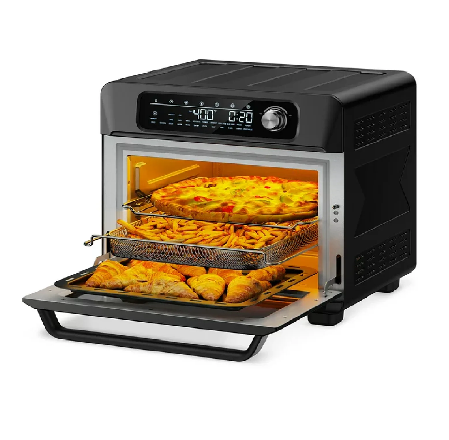 Paris Rhone PE-AF006-WM Air Fryer Toaster Oven, 26QT Convection Air fryer, Bake, Broil, Roast, Dehydrate, Slow Cook, Digital Countertop Oven with 24 Presets