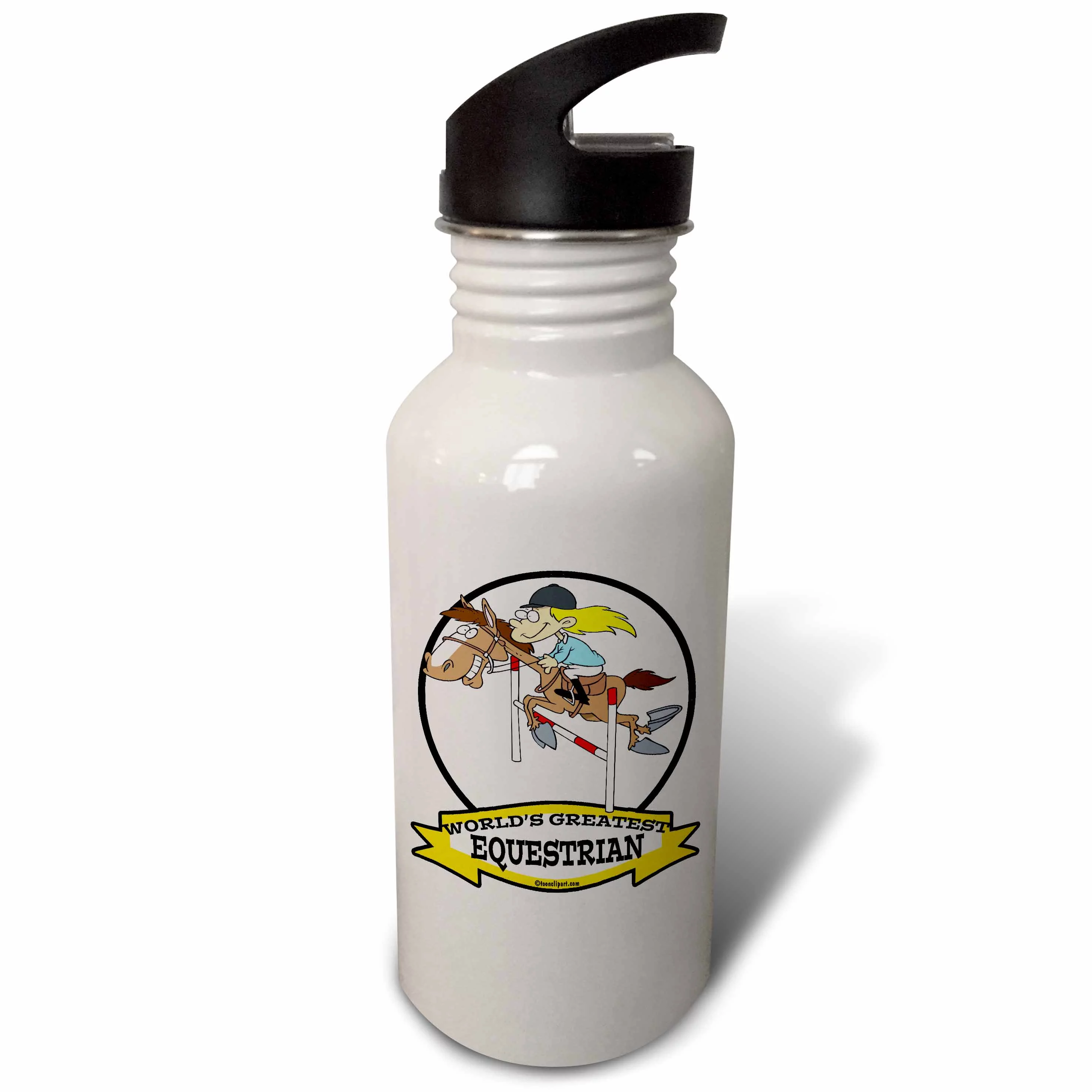 Funny Worlds Greatest Equestrian Women Cartoon 21 oz Sports Water Bottle wb-103159-1