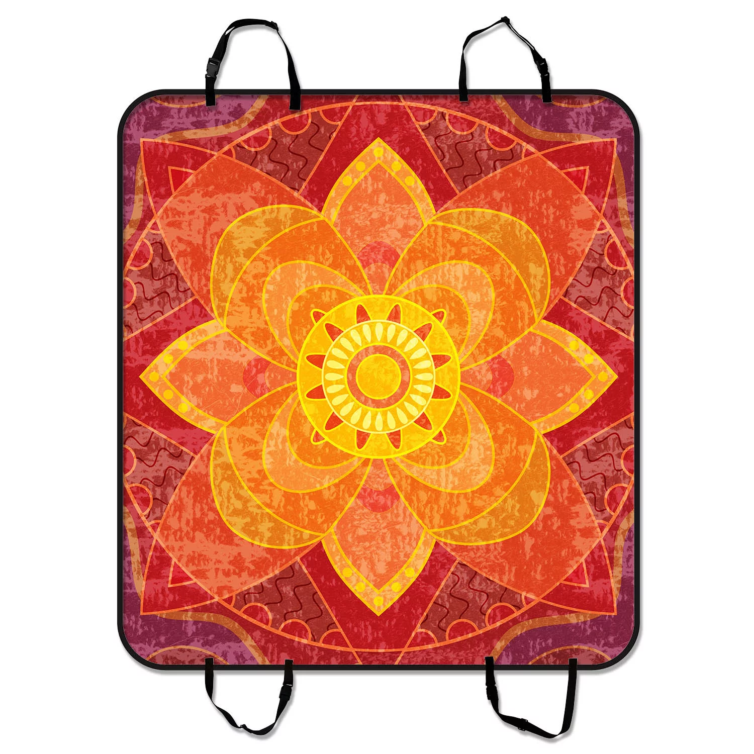 GCKG Mandala Paisley Damask Pet Car Seat Cover,Mandala Paisley Damask Pet Car Seat Cover Dog Car Seat Mat Hammock Cargo Mat Trunk Mat For Cars Trucks and SUV 54x60 inches