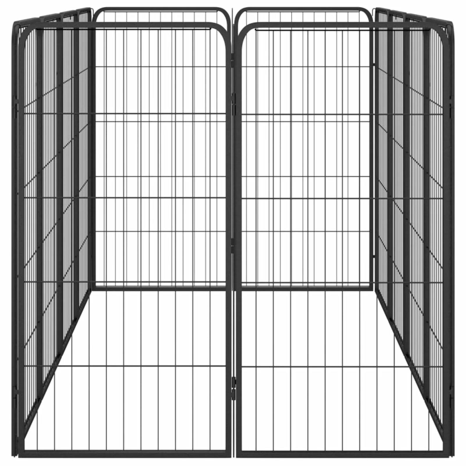 Htovila 12-Panel Dog Playpen Black 19.7