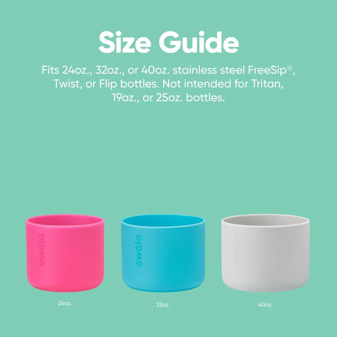 Trove  24 oz Gray Silicone Water Bottle Boot - Pack of 15