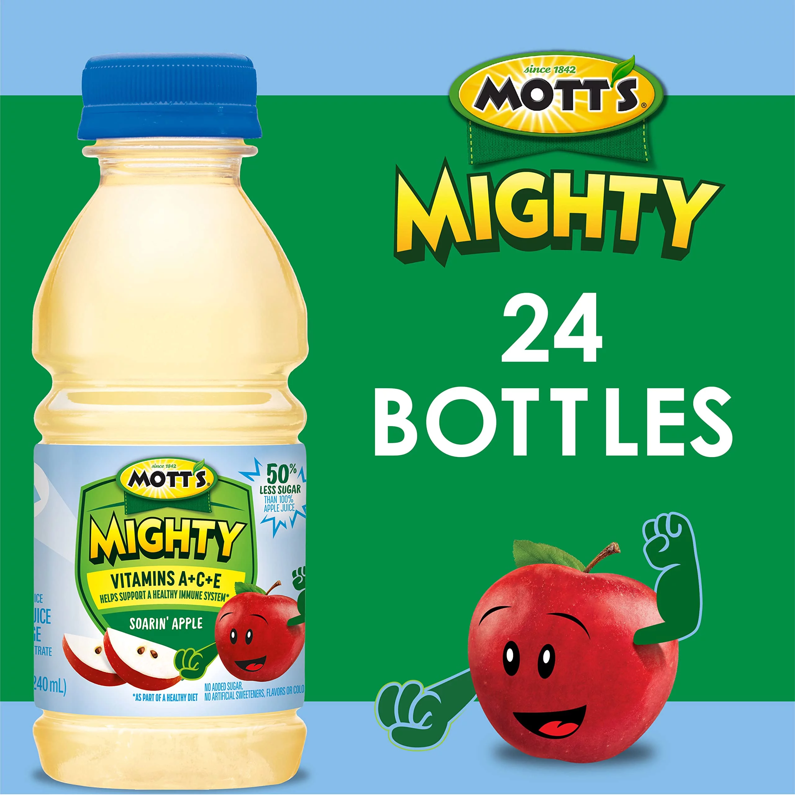 Mott,S Mighty Soarin, Apple Juice Drink, 8 Fl Oz Bottles (Pack Of 24)