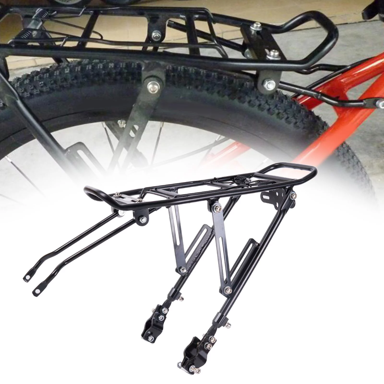 Rear Road Bike Touring Carrier Luggage rack and shelf Carrying Gym Bag Tailstock Holder
