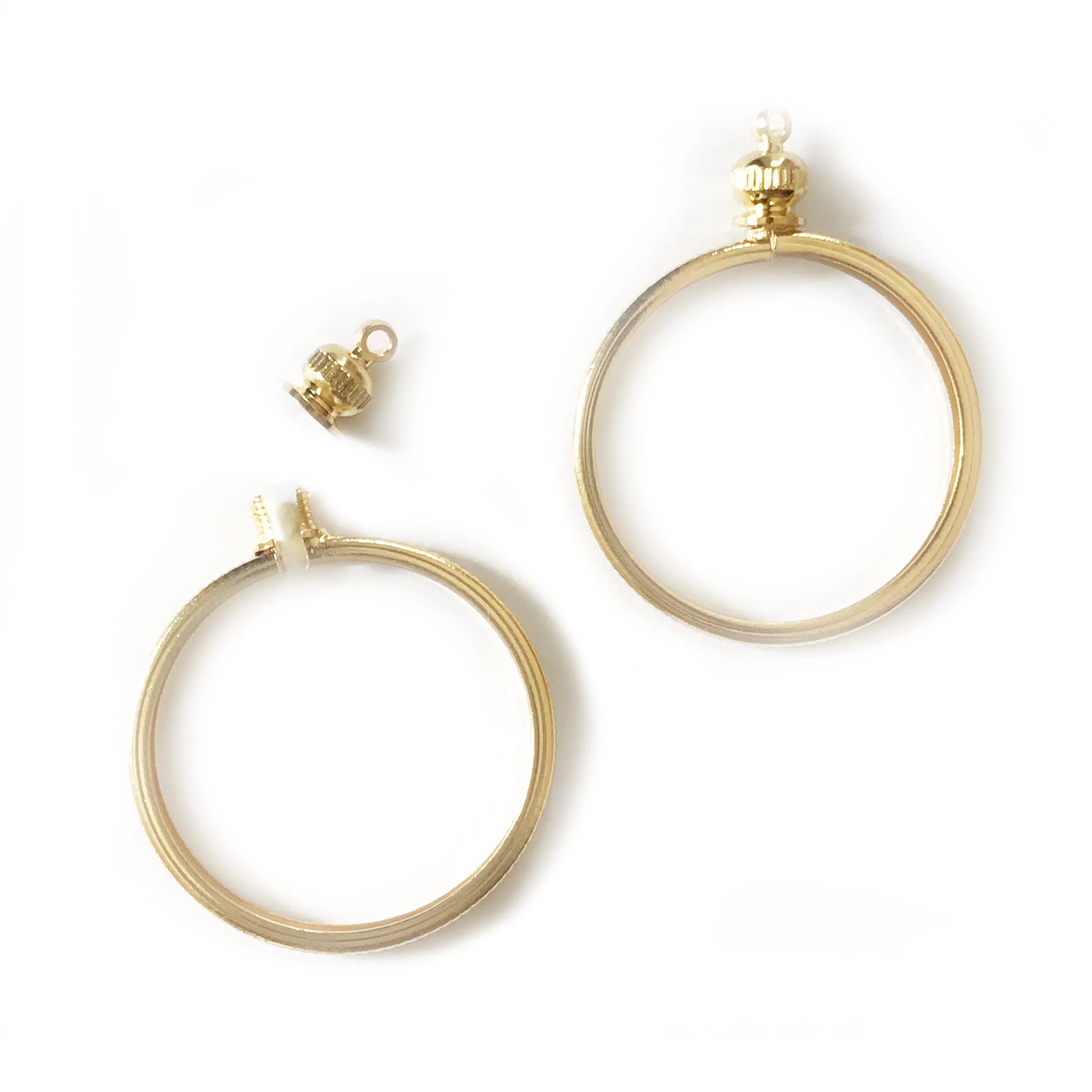 Coin Holder Bezel for USA Quarter 25 cent Gold Plated Pack of 4