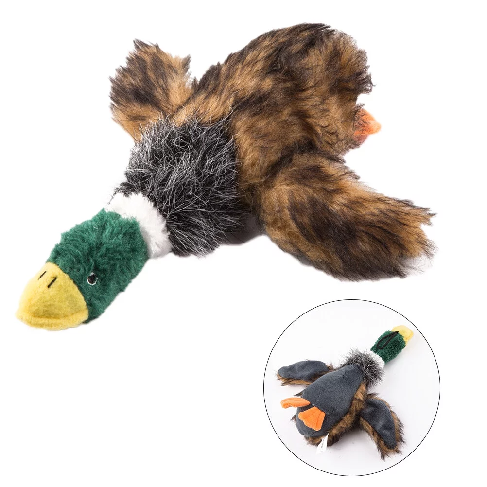 Toy Dog Toys  Plush Dogs Squeaky Stuffed Chew Pet Puppy Tough Large Wild Animals Chewing Squeaker Mallard Cat