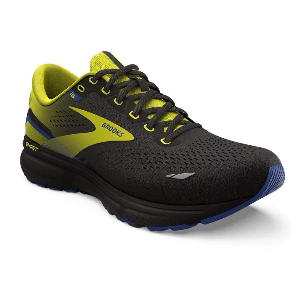 Brooks Ghost 15 Men's Color: Black/Nightlife/Blue, Size: 10.5, Width: Medium(D)