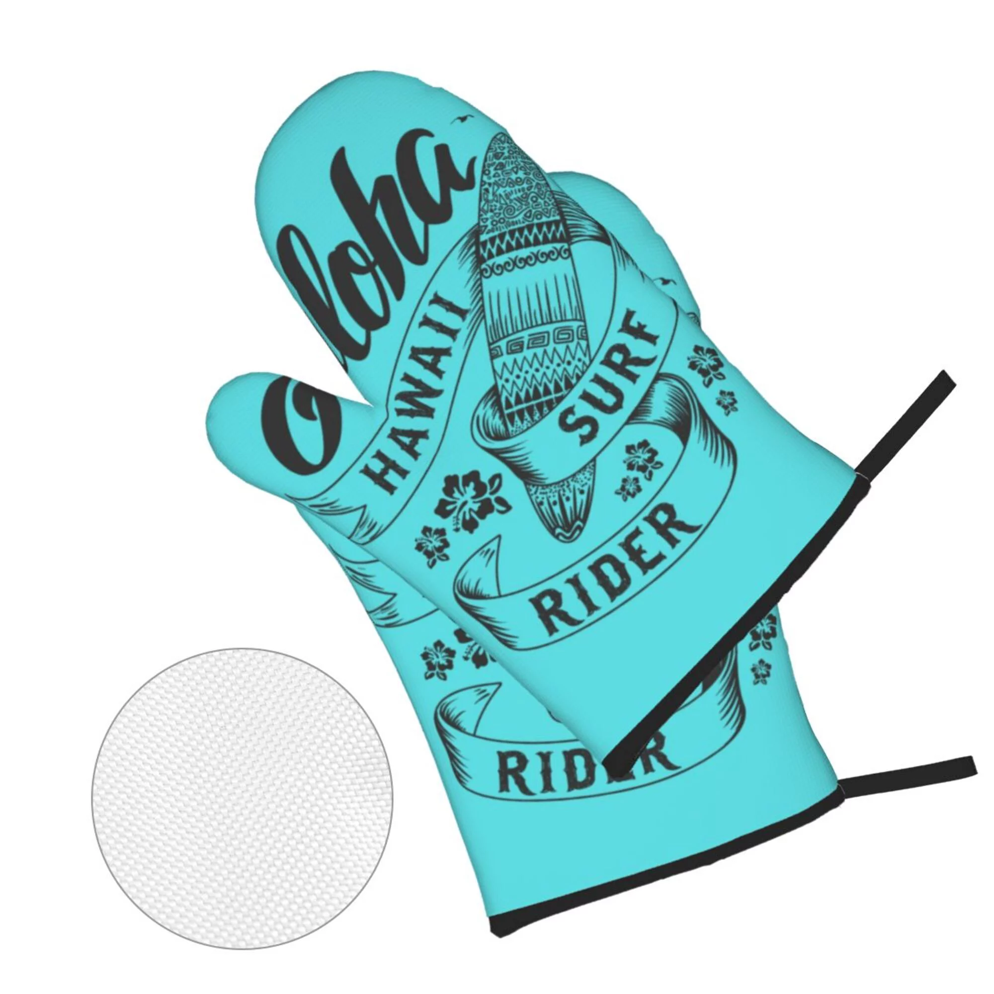 ZICANCN Oven Mitts and Pot Holders Sets,Sea Surf Art Aloha Baking Sets Kitchen Heat Resistant 4 Pieces