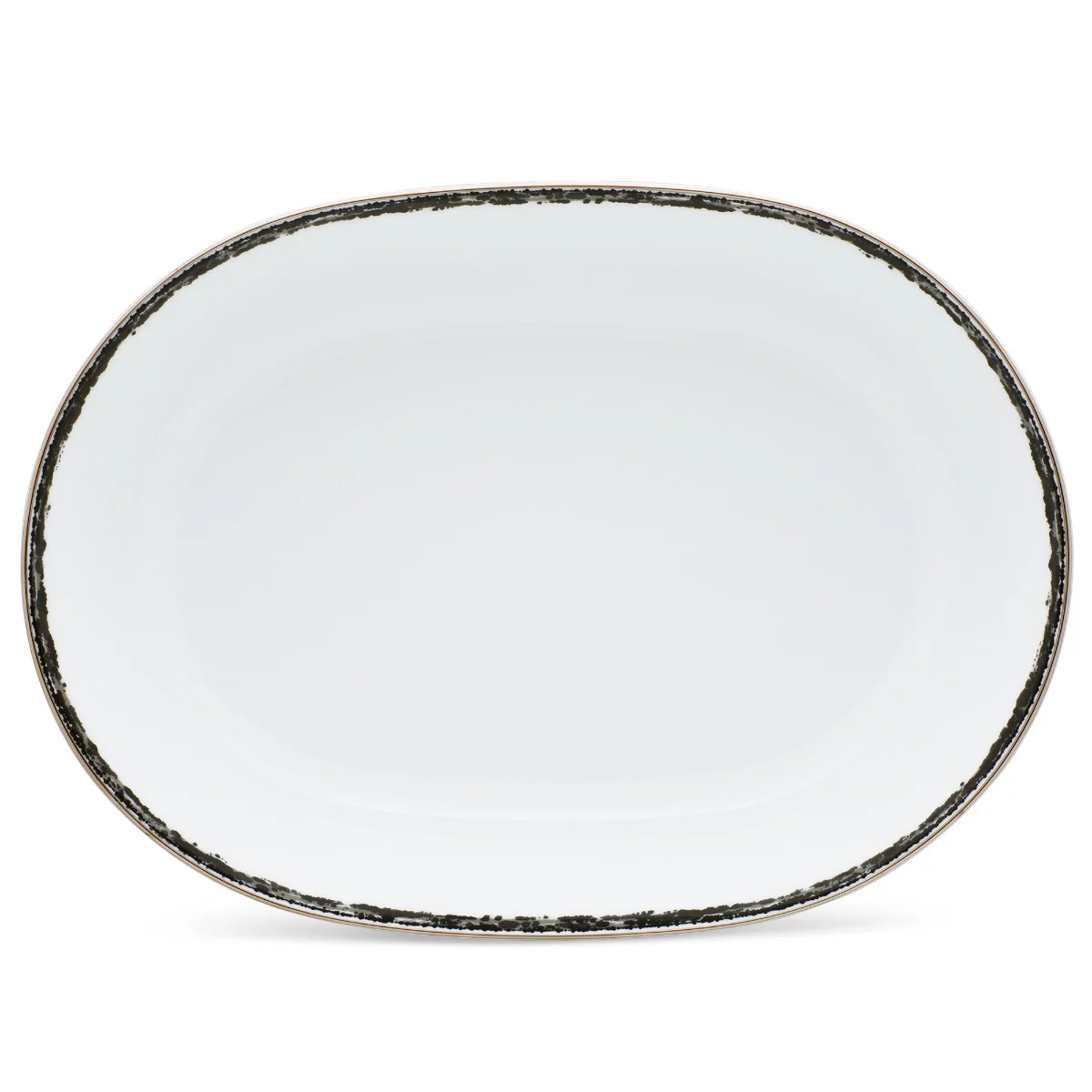 Noritake Black Rill Oval Vegetable Serving Bowl