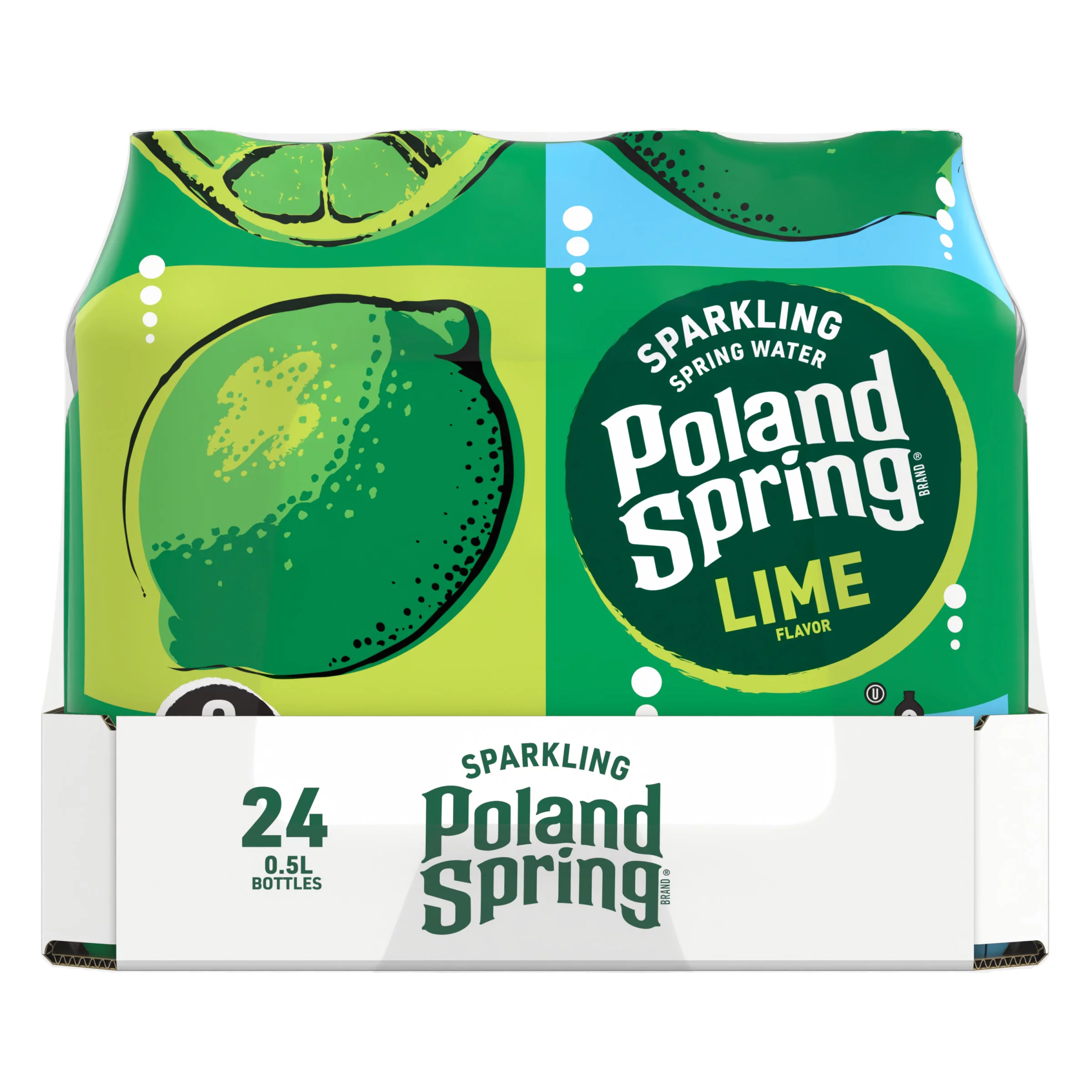 Poland Spring Sparkling Water, Zesty Lime, 16.9 oz. Bottles (24 Count)
