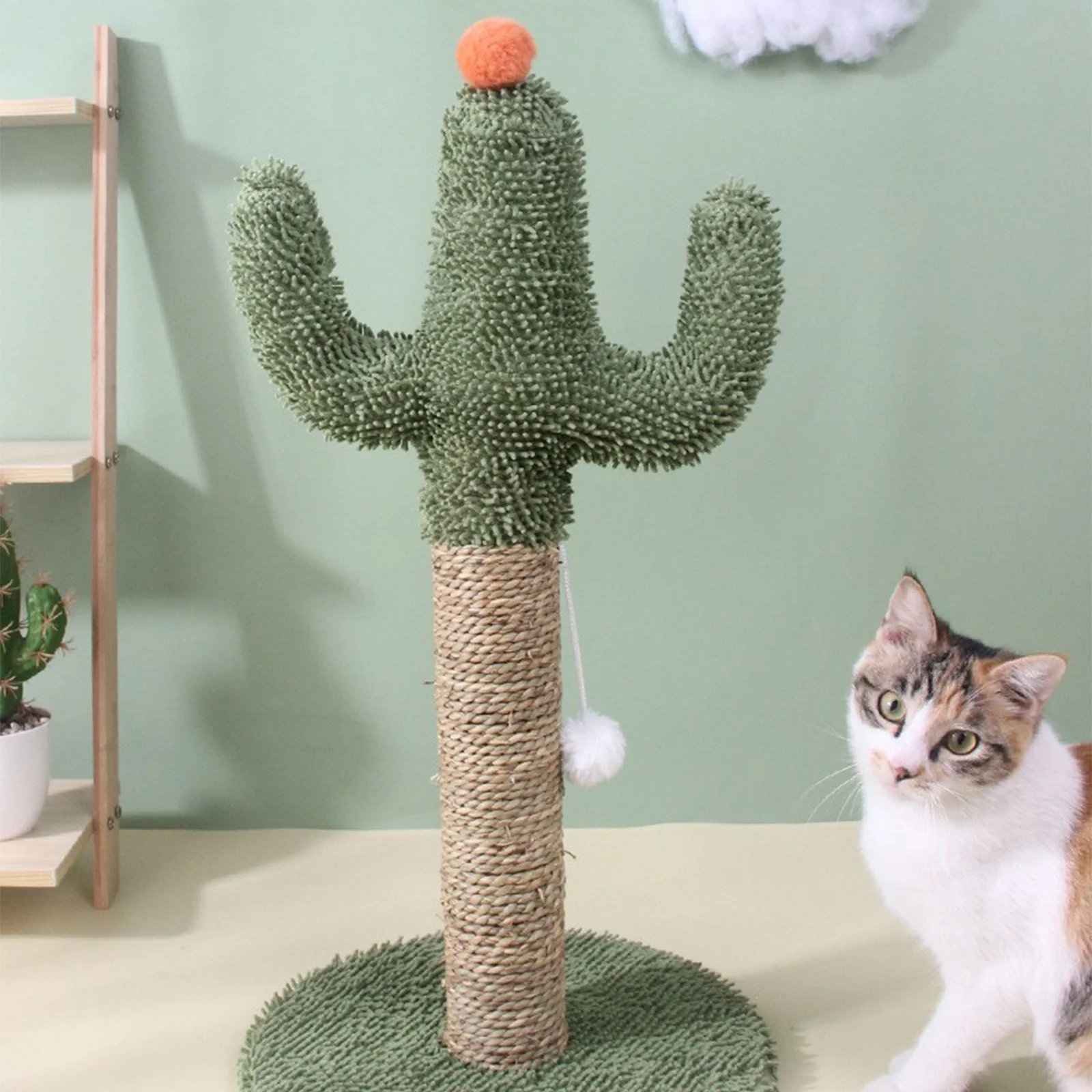 Shldybc Climbing Frame Christmas Tree Natural Sisal Scratch Column Simulation Pasture Large Wear- Scratch Toy Scratch Board