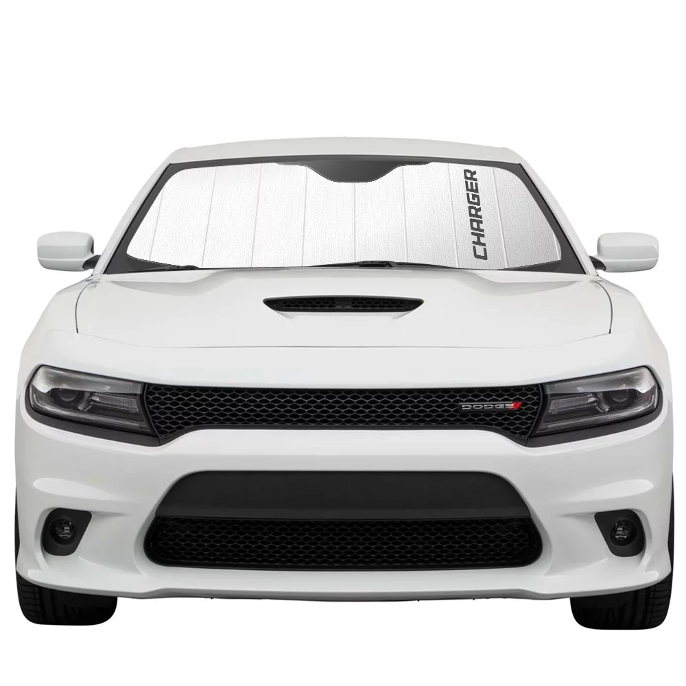 Dodge Charger Universal Fit Enforced Stand-Up Auto Windshield Sun Shade at Standard Size 54