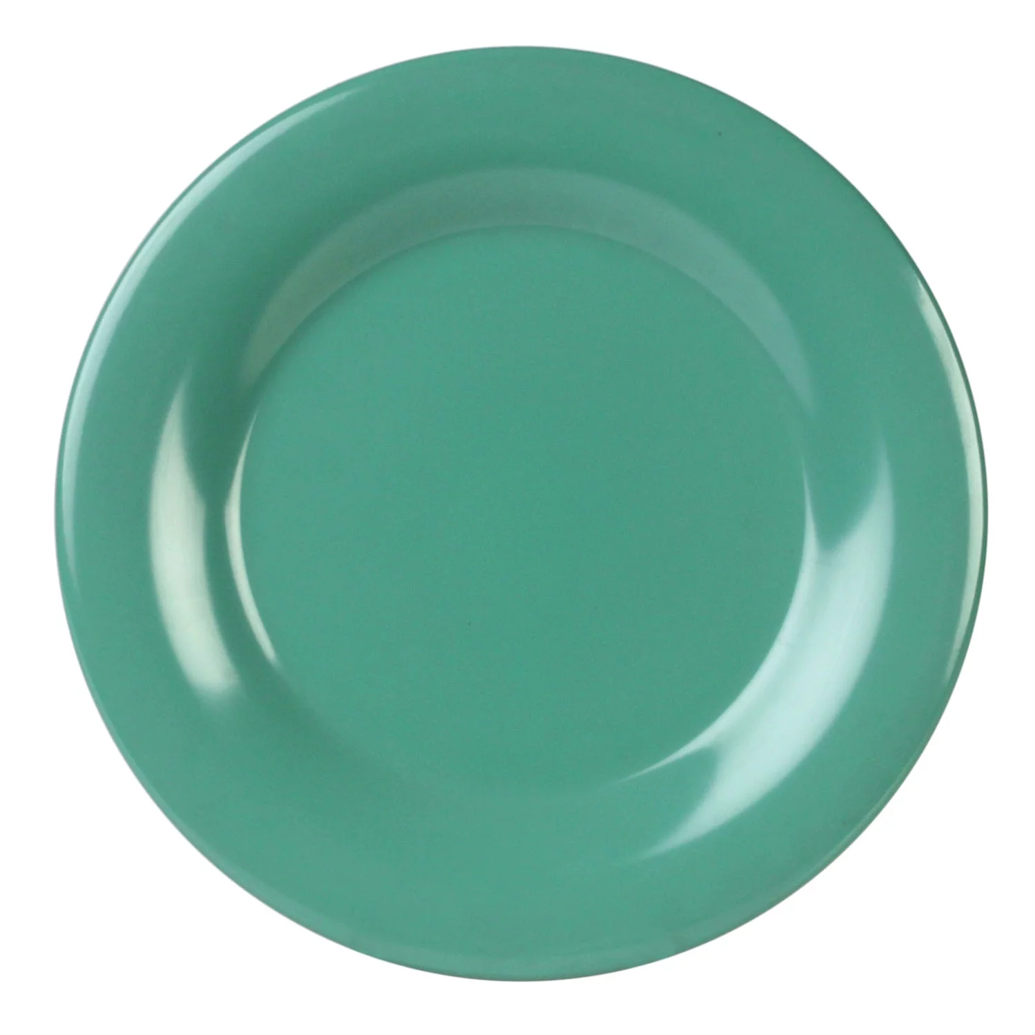 Excellante Color Green Melamine Dinnerware Collection Green Melamine Dinnerware Collection 7.5 Inch Wide Rim Round Plate, Comes in Dozen