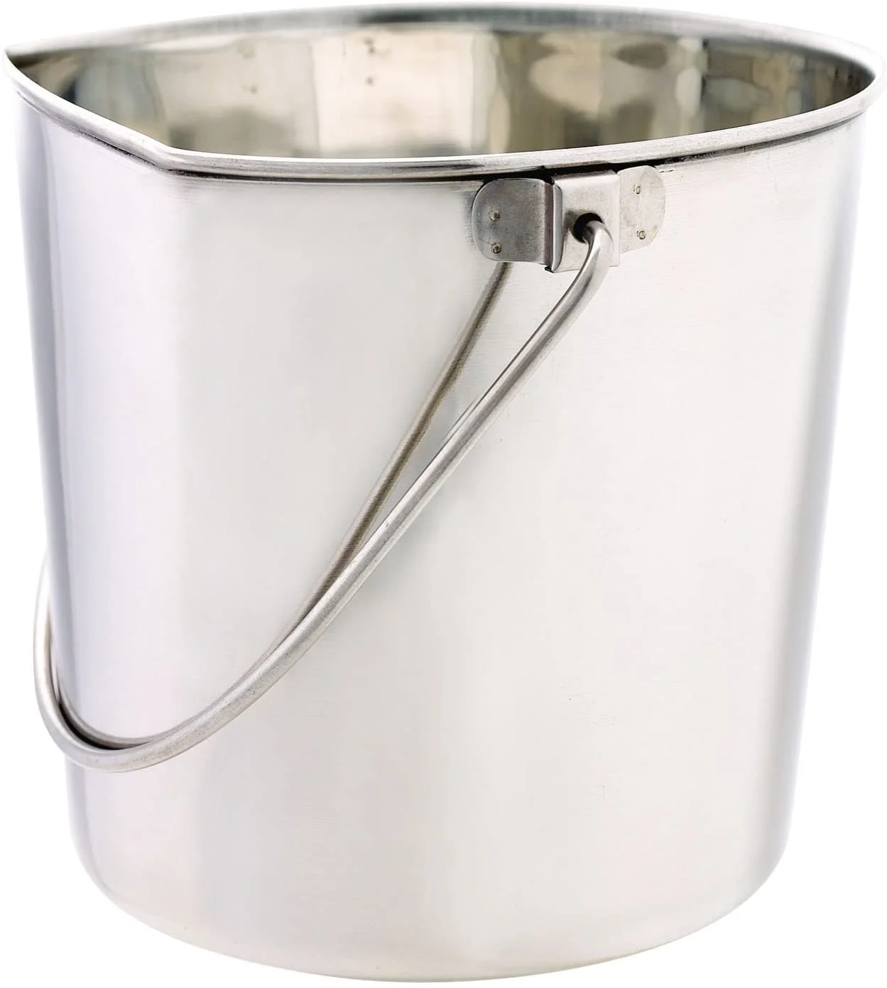 Stainless Steel Flat Sided Pails — Durable Pails For Fences, Cages, Crates, Or Kennels - 8¾