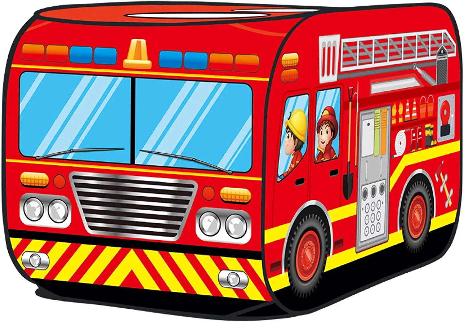 Kiddie Play Fire Truck Pop Up Play Tent for Kids Indoor/Outdoor Use for Ages 3+