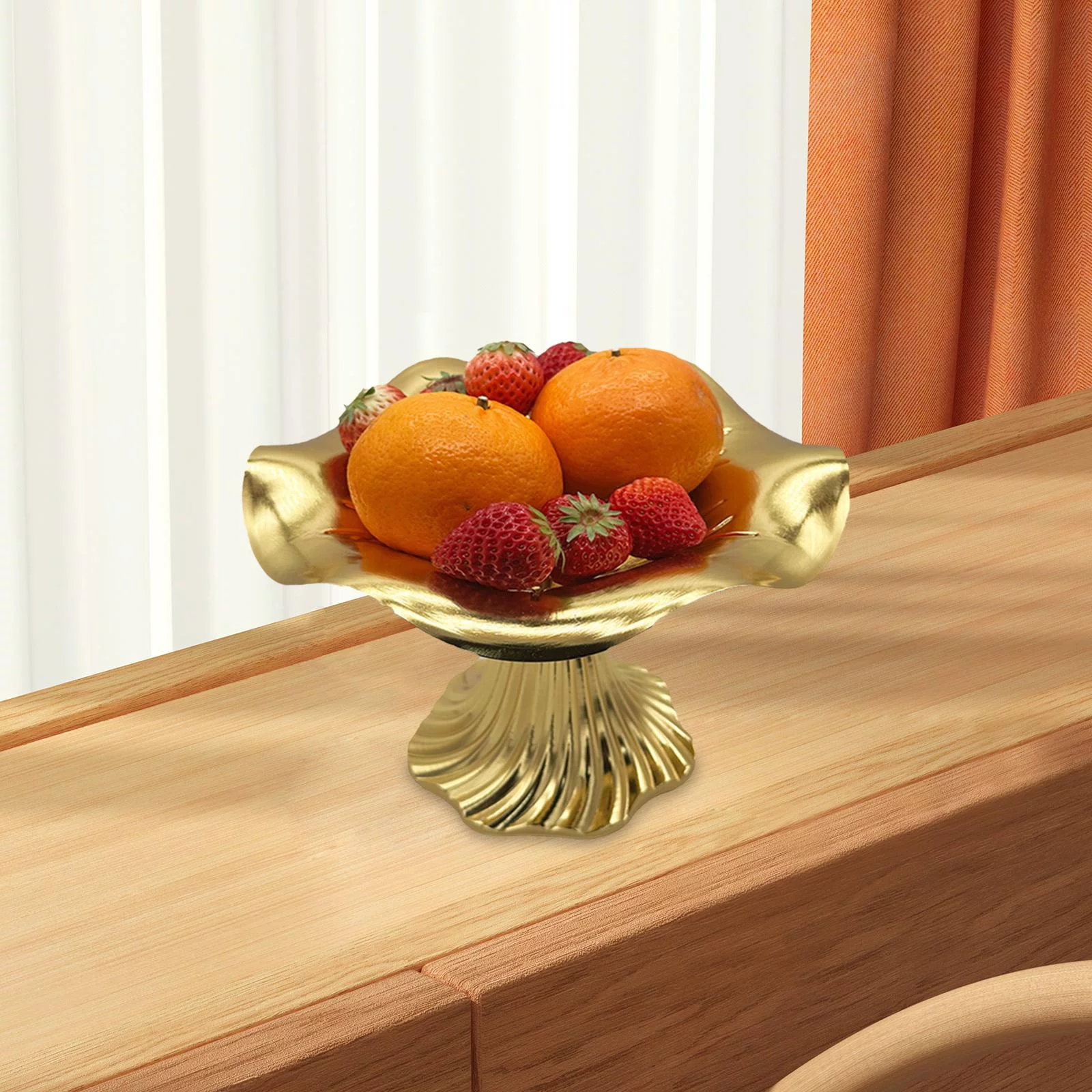 Snacks Fruit Basket Bowl Metal Storage Baskets Stand Organization Fruit Bowl Snack Tray for Farmhouse Kitchen Home Dining Room Decoration L