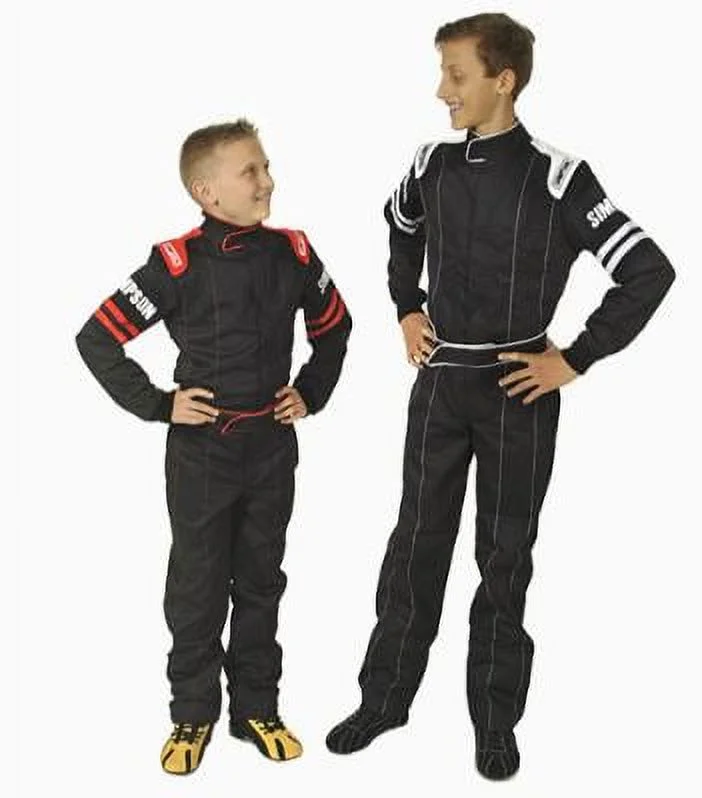 Simpson Racing LY23271 Legend II (SFI-1) Racing Suit - Youth Medium - Black/Red