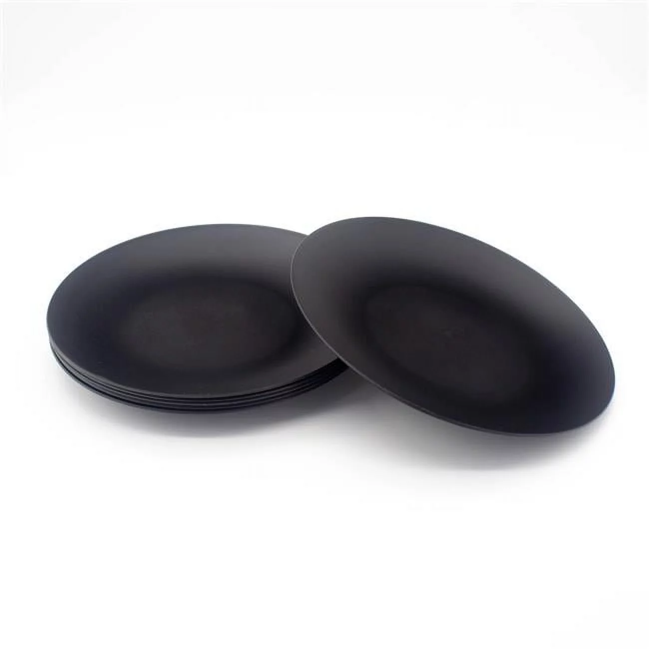 6-Pc Plastic Dish Set 10 Inch Diameter BPA Free Black