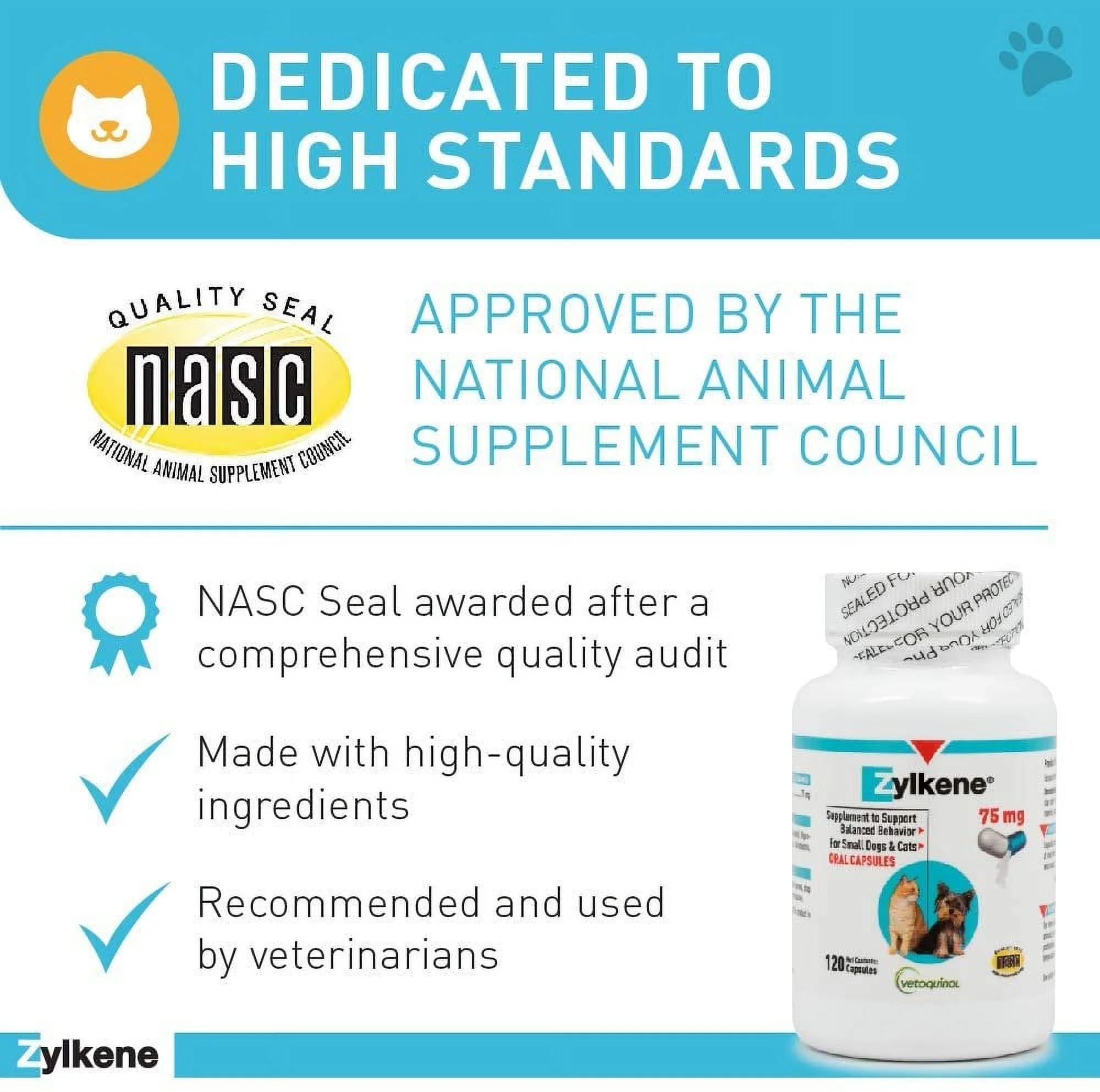 Zylkene Vetoquinol 75mg 120 Capsules
