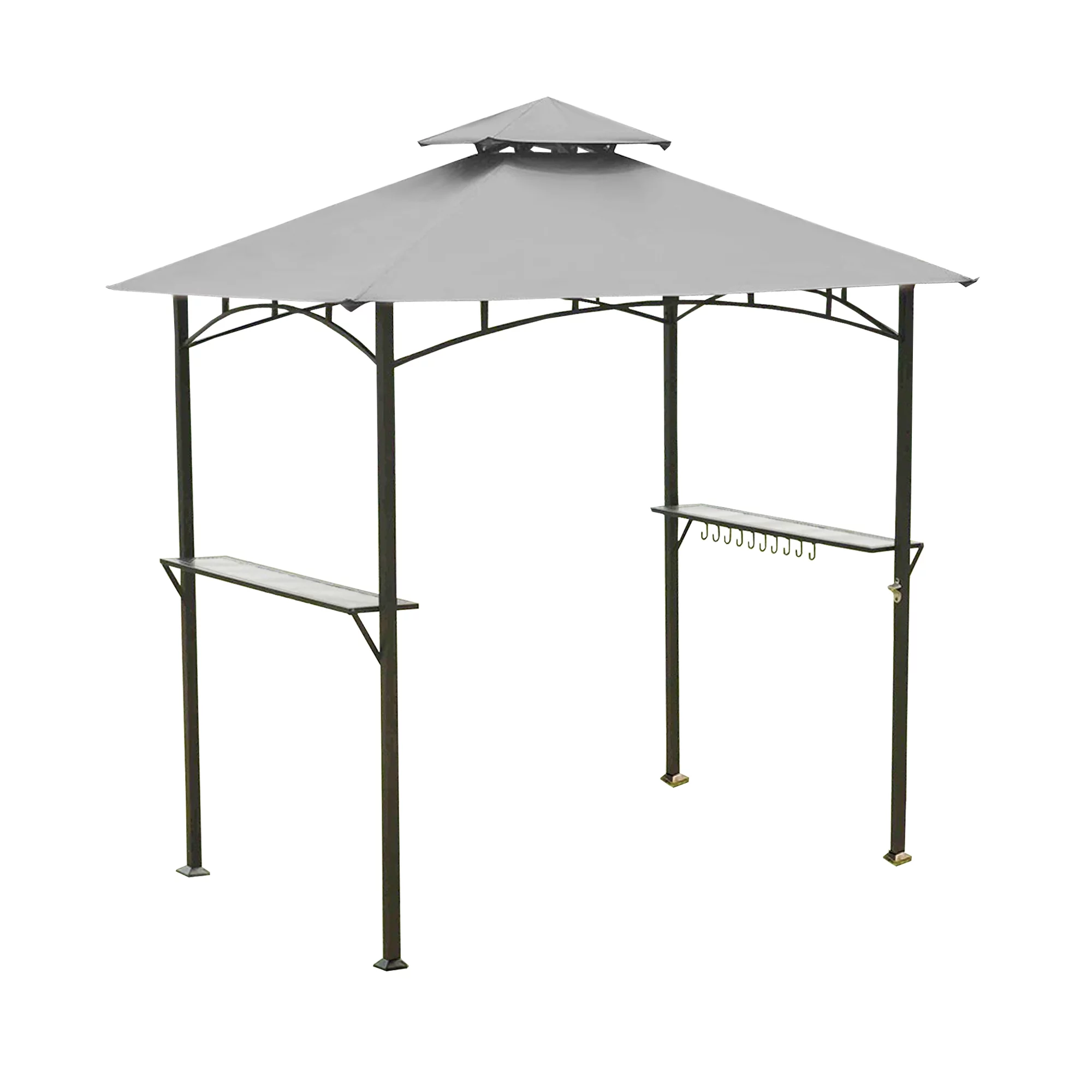 Garden Winds Replacement Canopy Top Cover for the Grill Shelter Gazebo - Slate Gray