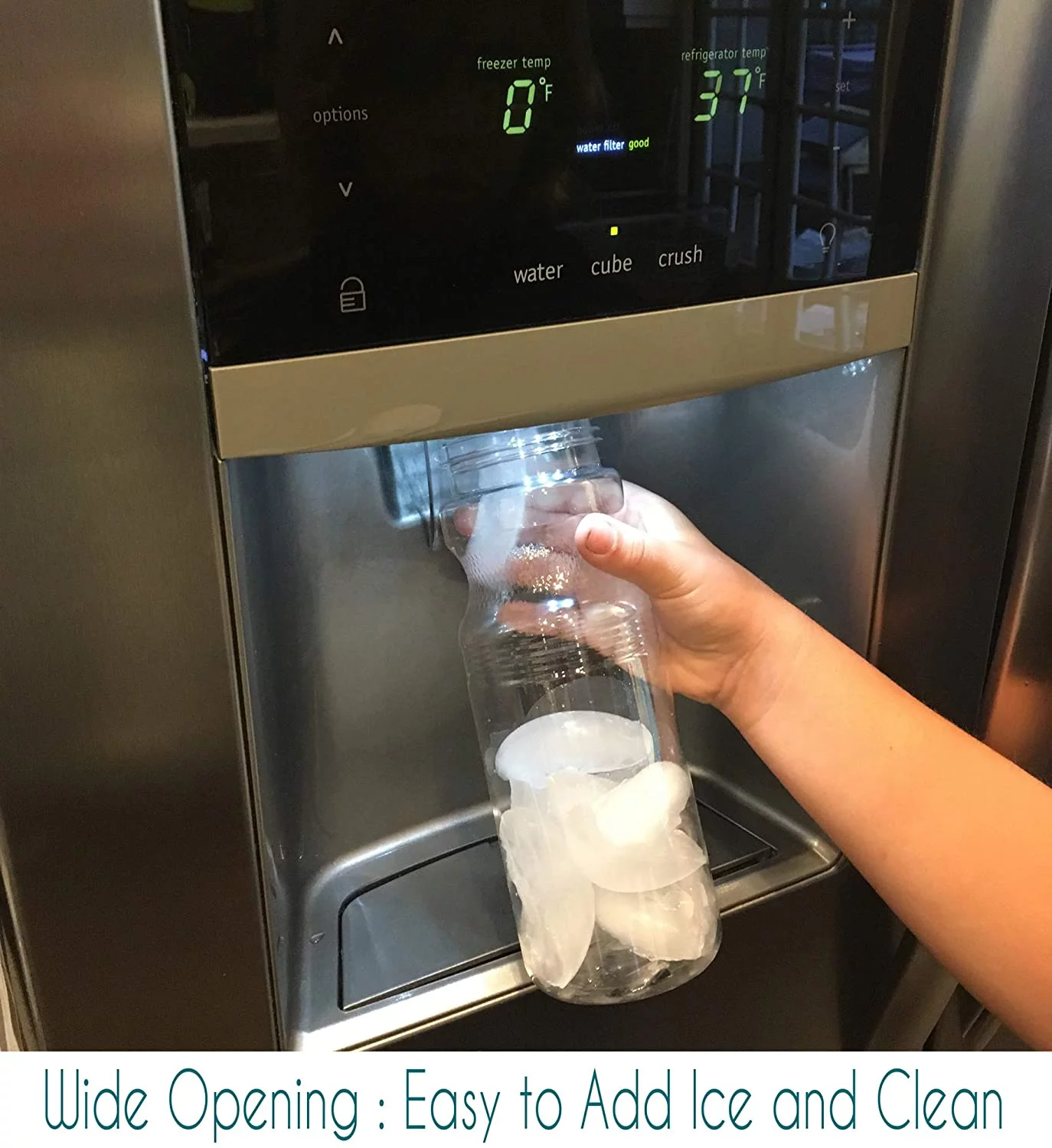 Rolling Sands 24 Ounce BPA-Free Clear/Rainbow Plastic Water Bottles, Set of 10, Made in USA