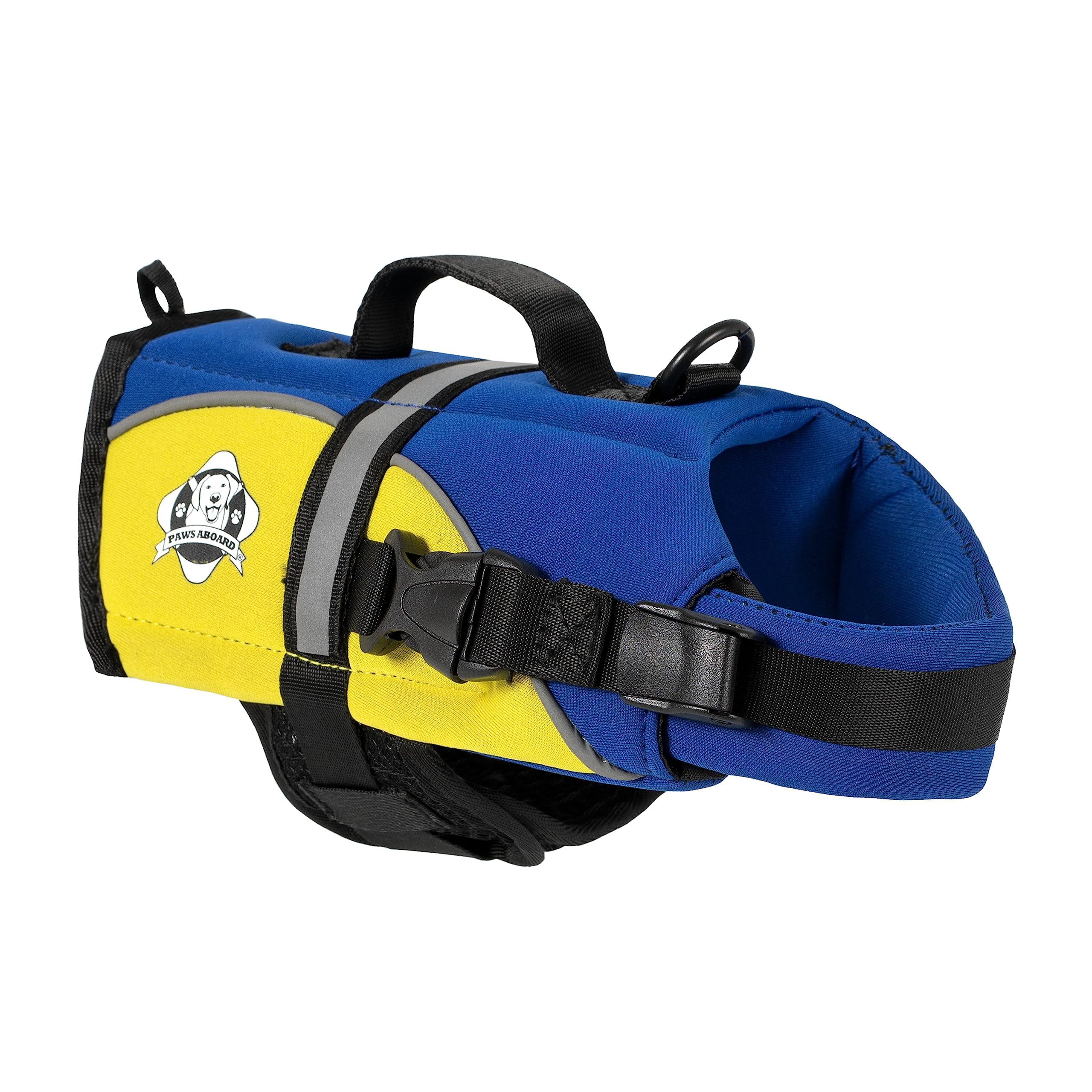 Paws Aboard PA-BY1100 Neoprene Doggy Life Jacket Extra Extra Small Blue- Yellow