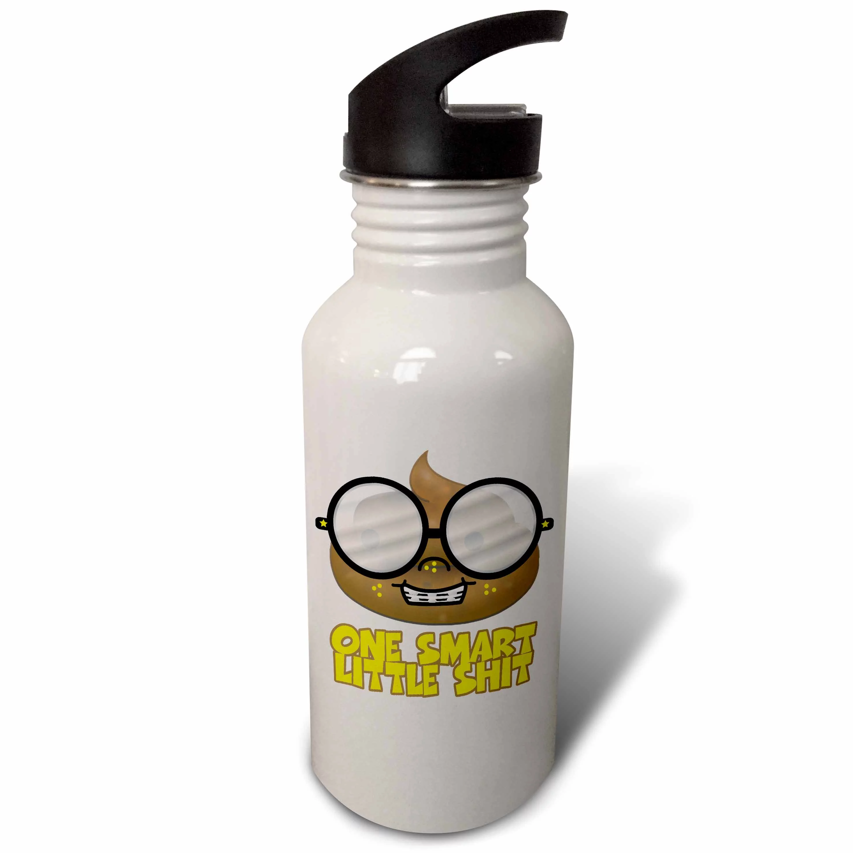 One Smart Little Shit Nerd Turd Funny Geeky Geek Nerdy Humor 21 oz Sports Water Bottle wb-118957-1