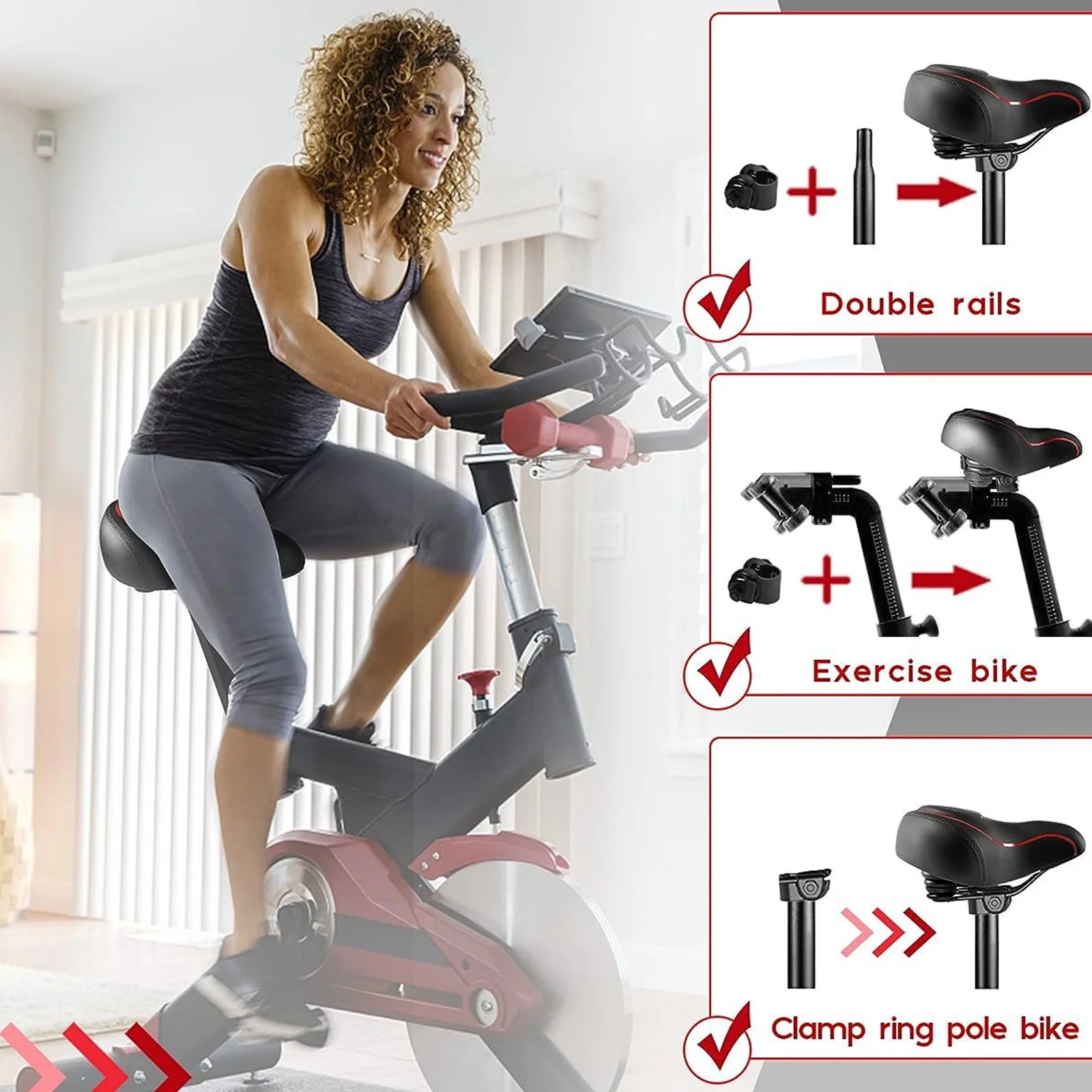 Dazzduo Bicycle saddles,Bike Seat Widen Bike seat Breathable Widen Saddle Dual Breathable Bike Seat Saddle Dual Ball Saddles HUIOP SIUKE