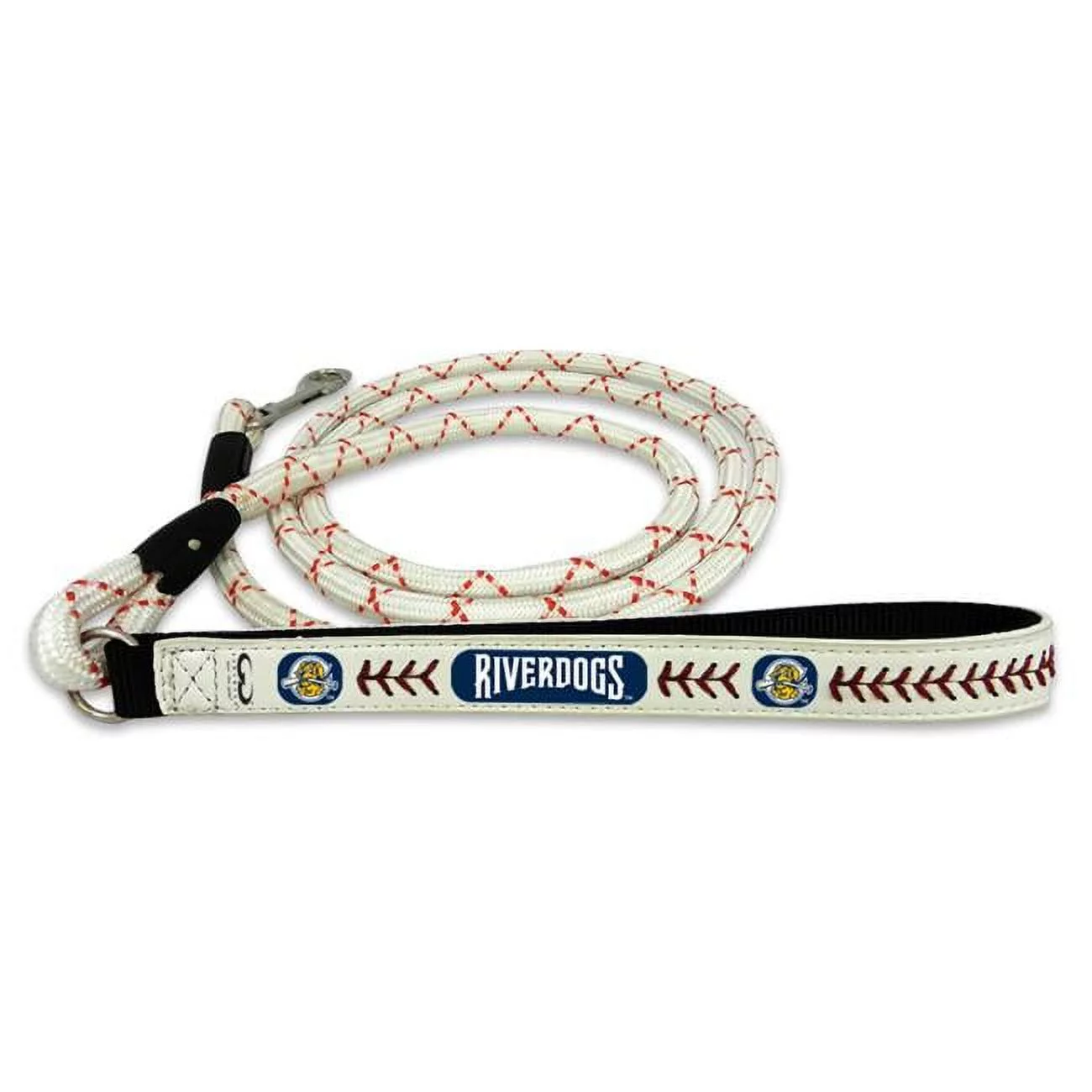 Charleston River Dogs Leather Frozen Rope Baseball Pet Leash - Medium
