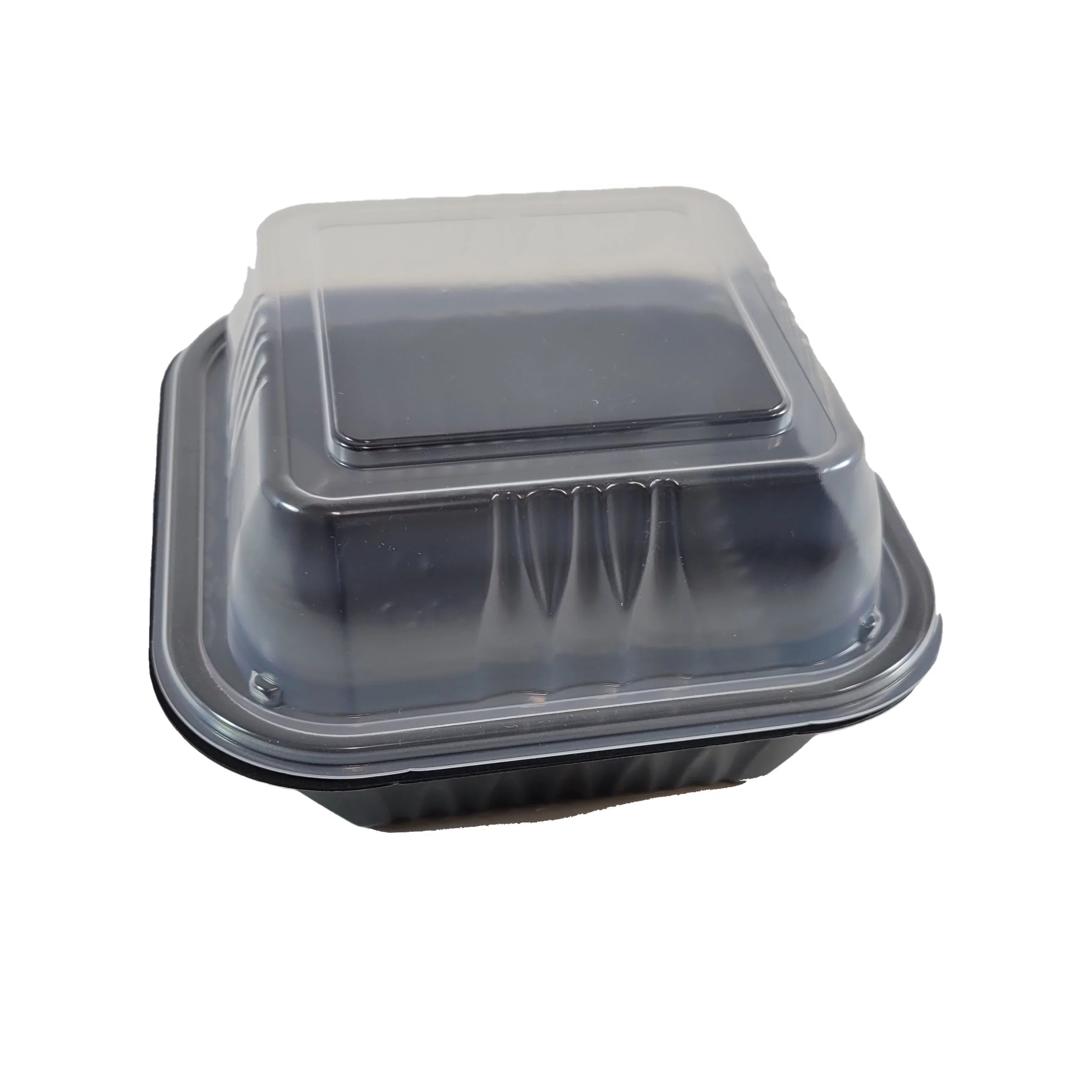 [320 Sets] PP Pebble Box Serving Tray with Lid, Food Container (6x6 1 Compartment)