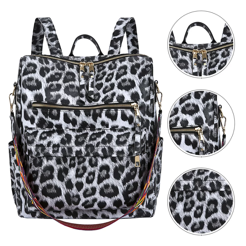 HOMEMAXS 1Pc Large Capacity Student Backpack Leopard Printing Book Bag Fashion Travel Bag