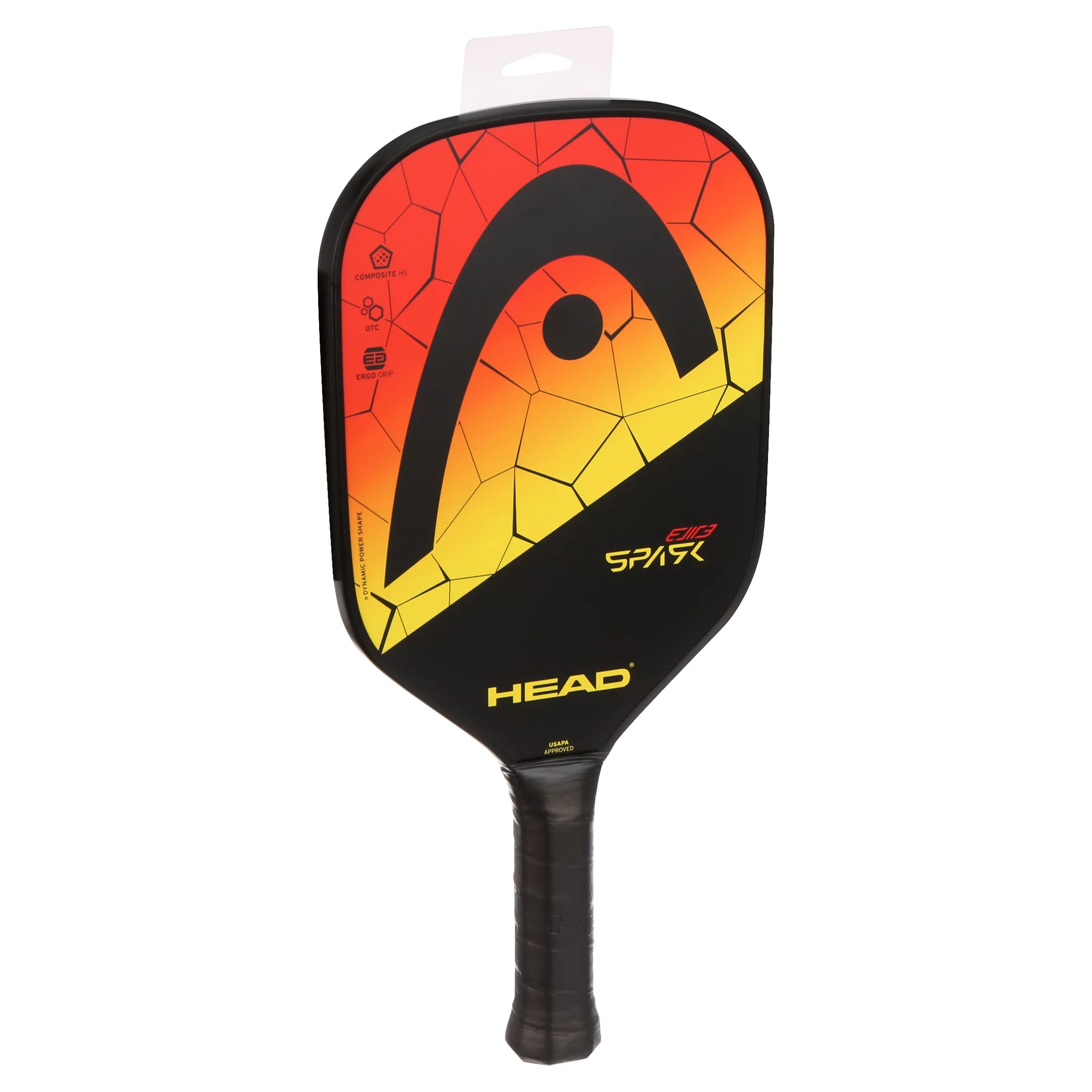 HEAD Spark Elite Pickleball Paddle, Fiberglass Surface, 8.1 Ounces, Red and Yellow