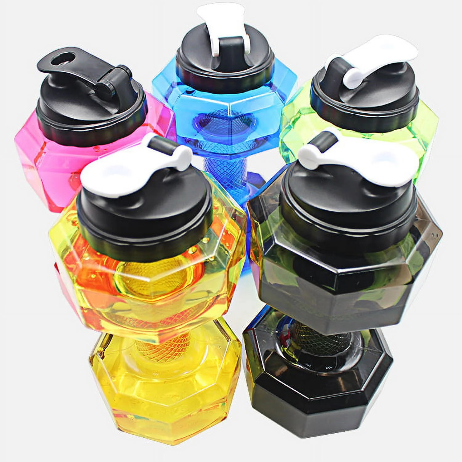 Dumbbell 2.2L Capacity Sport Fitness Water Bottle Dumbbell Shape Water Bottle