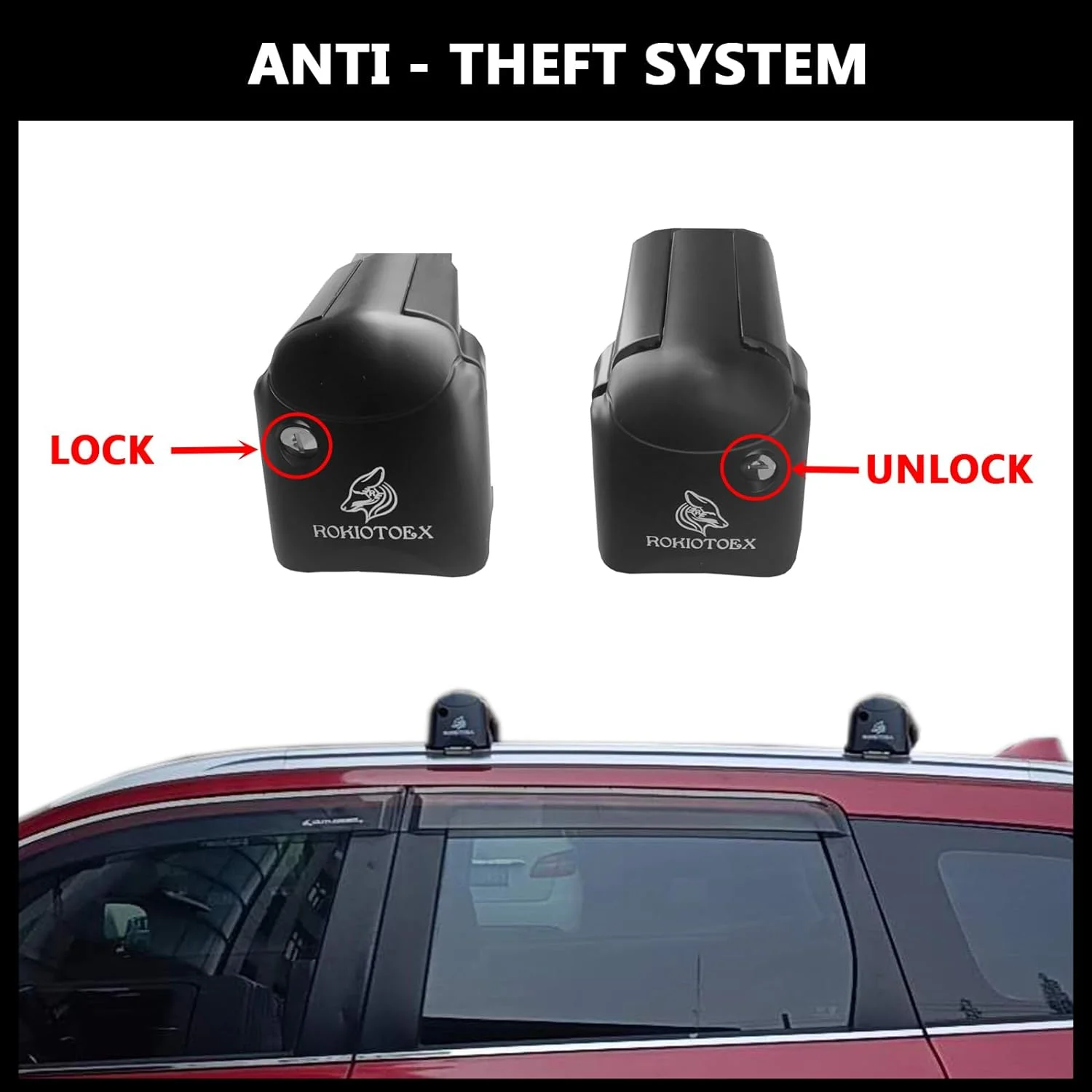 ROKIOTOEX Coyote Roof Rack Crossbars Fit for 2021-2024 Envision Flush Side Rails, Lockable Cross Bars for Rooftop Cargo Box, Bike Carrier Silver VX16