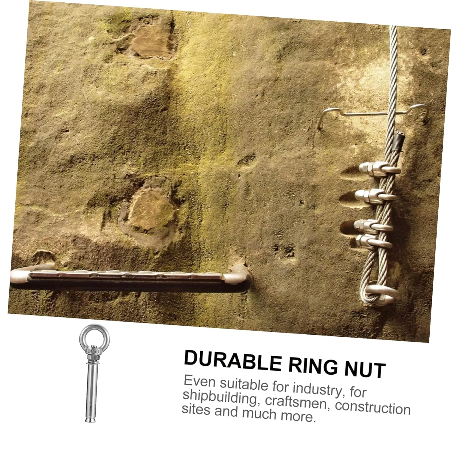 5 Pcs Eye Screw Heavy Duty Eye Hooks Eye Nuts Shoulder Eye Bolts Eye Bolts Screw in Lifting Eye Ring Screw Eye Hooks Concrete Bloat to Rotate Flat Washers Stainless Steel Feet