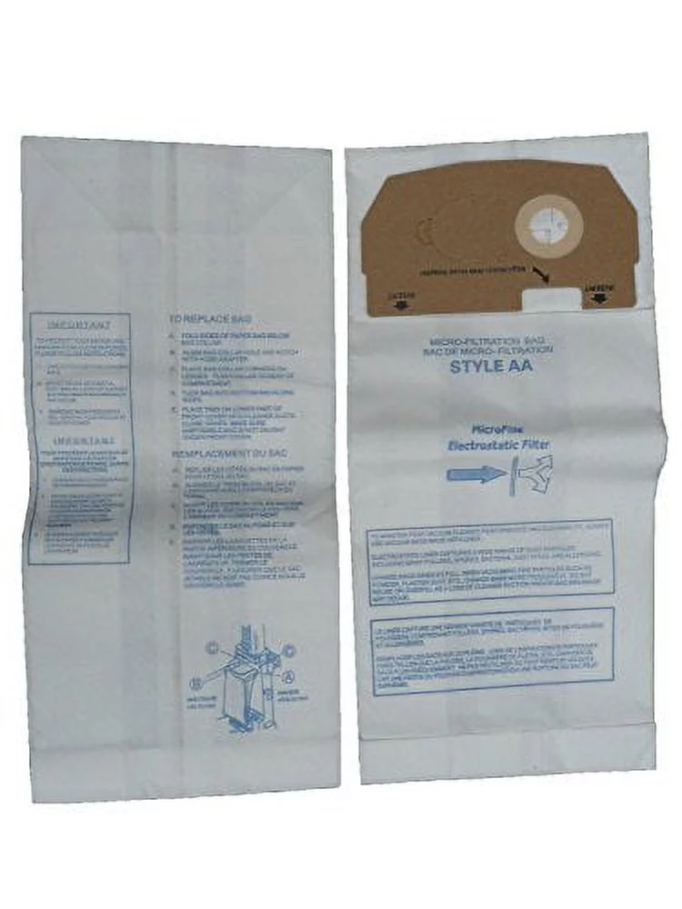 9 Compatible with Eureka Victory and True Hepa Upright Style AA Microfiltration Vacuum Bags