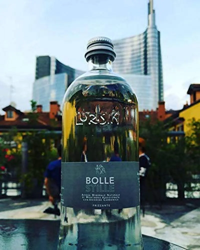 Alu Bolle (Sparkling) Natural Spring Mineral Water, 11 Fl Oz (10 Glass Bottles)