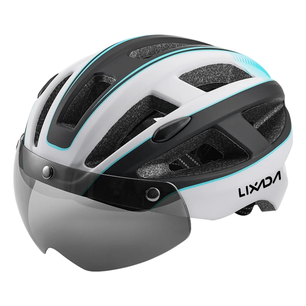 Lixada Mountain Bike Helmet with Detachable Magnetic Goggles and Rear Light – Cycling Safety Gear