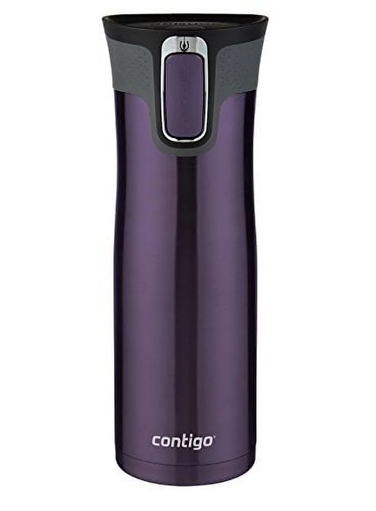Contigo AUTOSEAL West Loop Vacuum Insulated Stainless Steel Travel Mug with Easy Clean Lid, 20oz, Violet