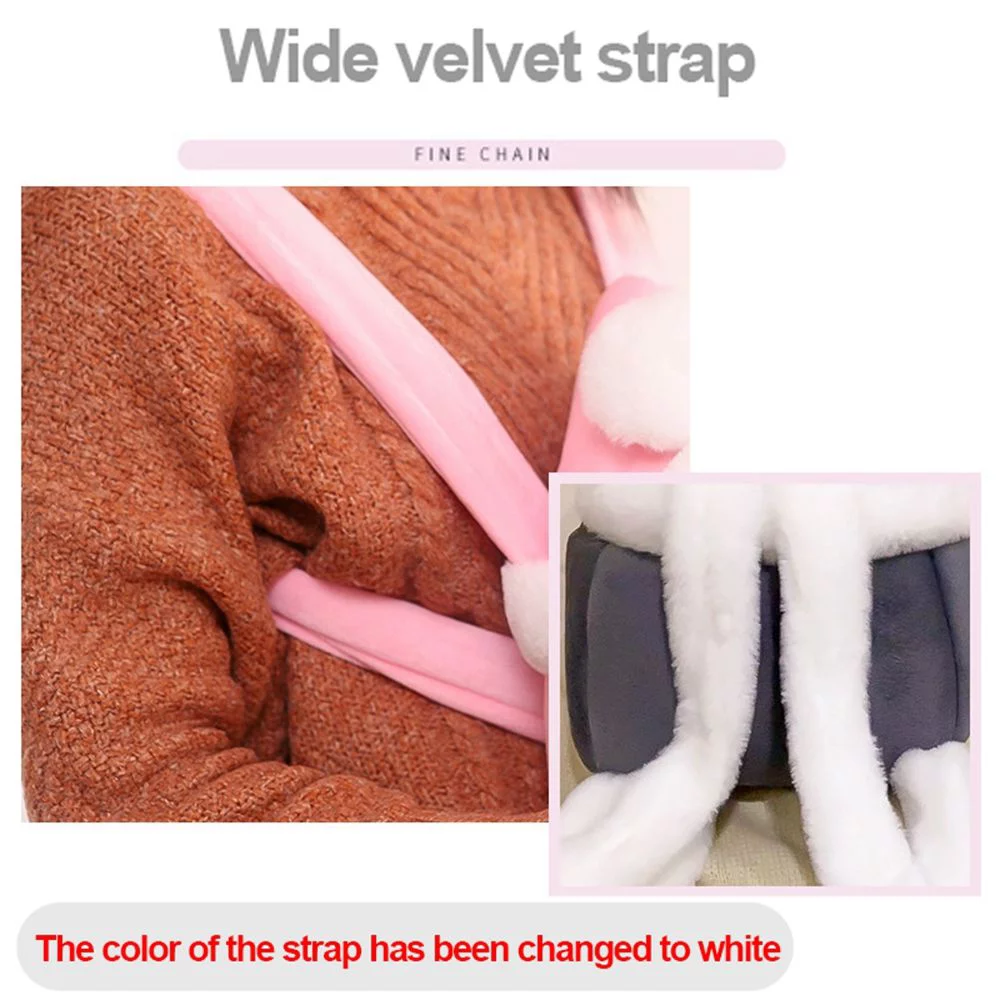 Comfort Portable For Outdoor Travel Pets Transportation Plush Winter Warm Pets Cage Pet  Bags Cat Dogs Backpack Pet Carrier Bag COFFEE L